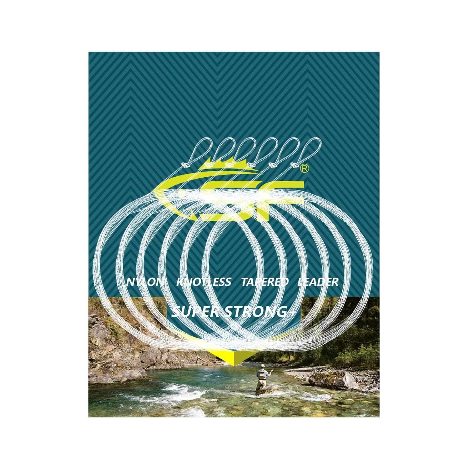 SF 6 Packs Pre-tied Loop Fly Fishing Tapered Leader Nylon 7.5FT 3X(2) 4X(2) 5X(2)