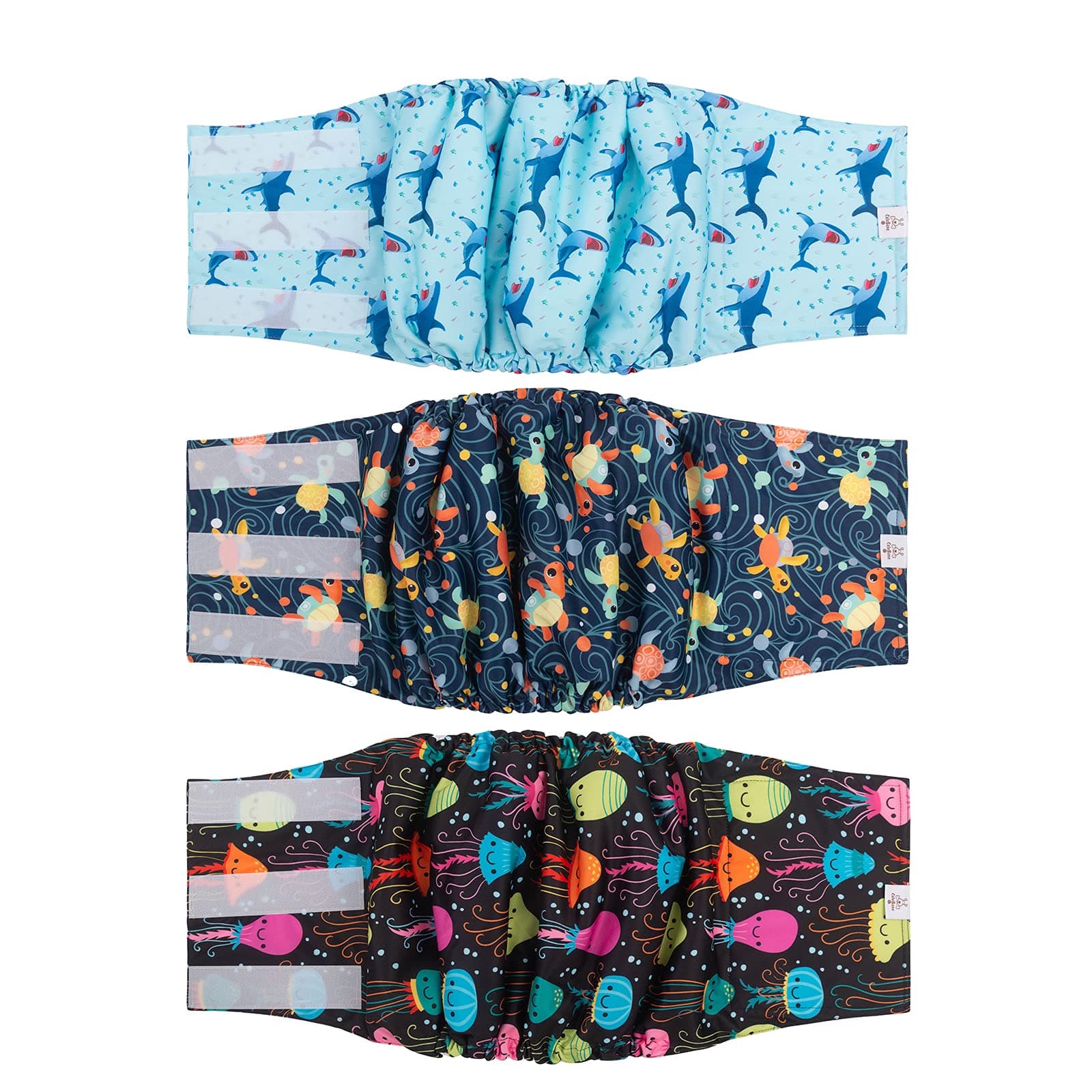 CuteBone Dog Diapers Male Washable Belly Band for Male Dogs Wraps 3pcs a Pack DM28XL