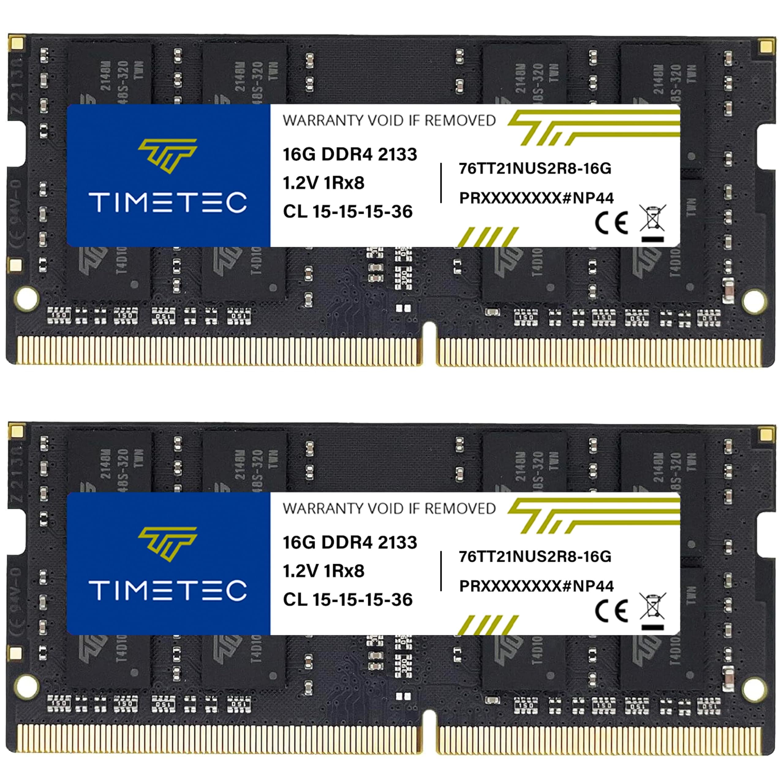 Timetec 32GB KIT (2x16GB) DDR4 2133MHz (PC4-2133P) PC4-17000 SODIMM Laptop RAM – 260-Pin 1.2V CL15 Non-ECC Unbuffered Memory Module for Laptop, Notebook, Mini PC, All-in-One