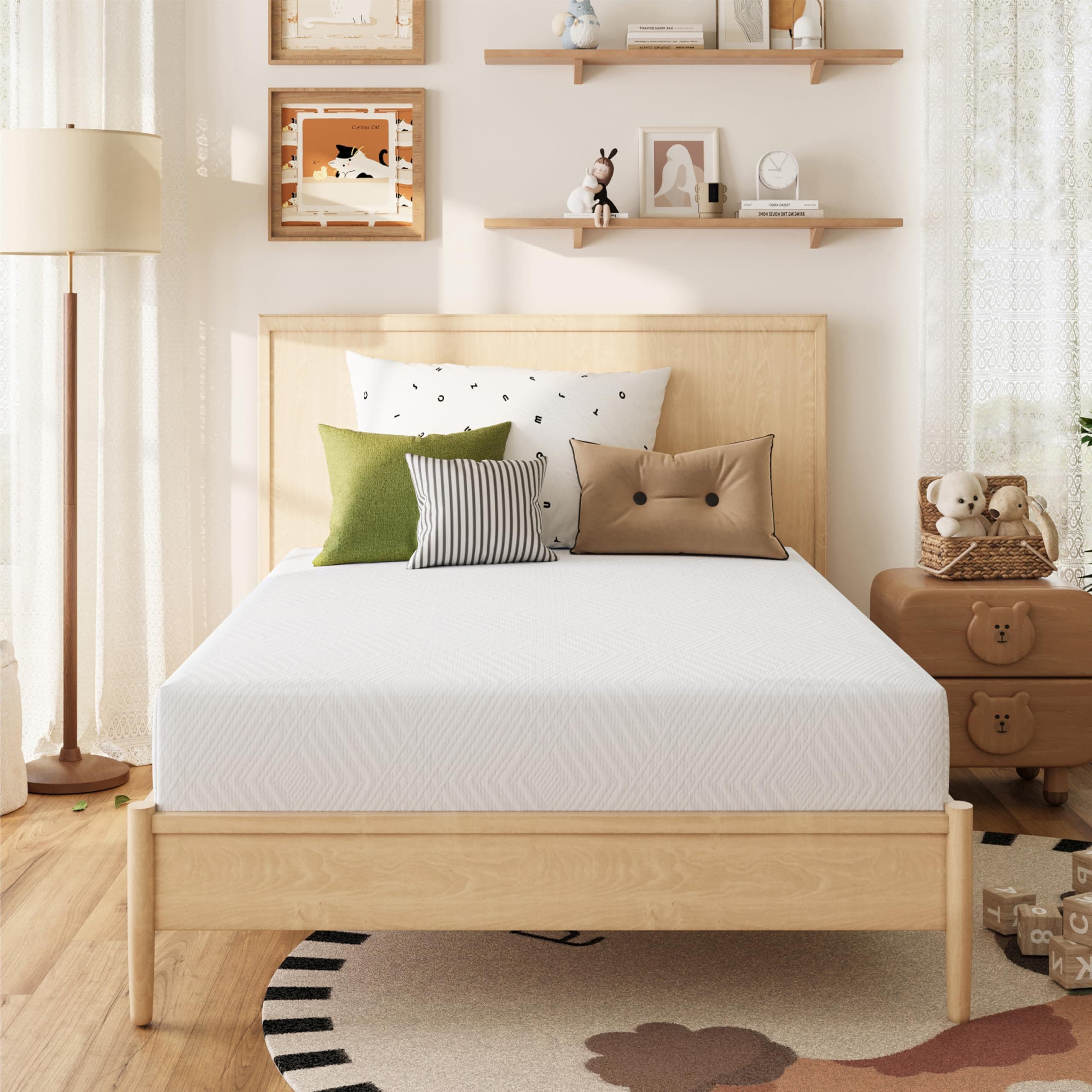 MLILY 8 Inch Full Mattress in a Box Green Tea Memory Foam Medium Firm