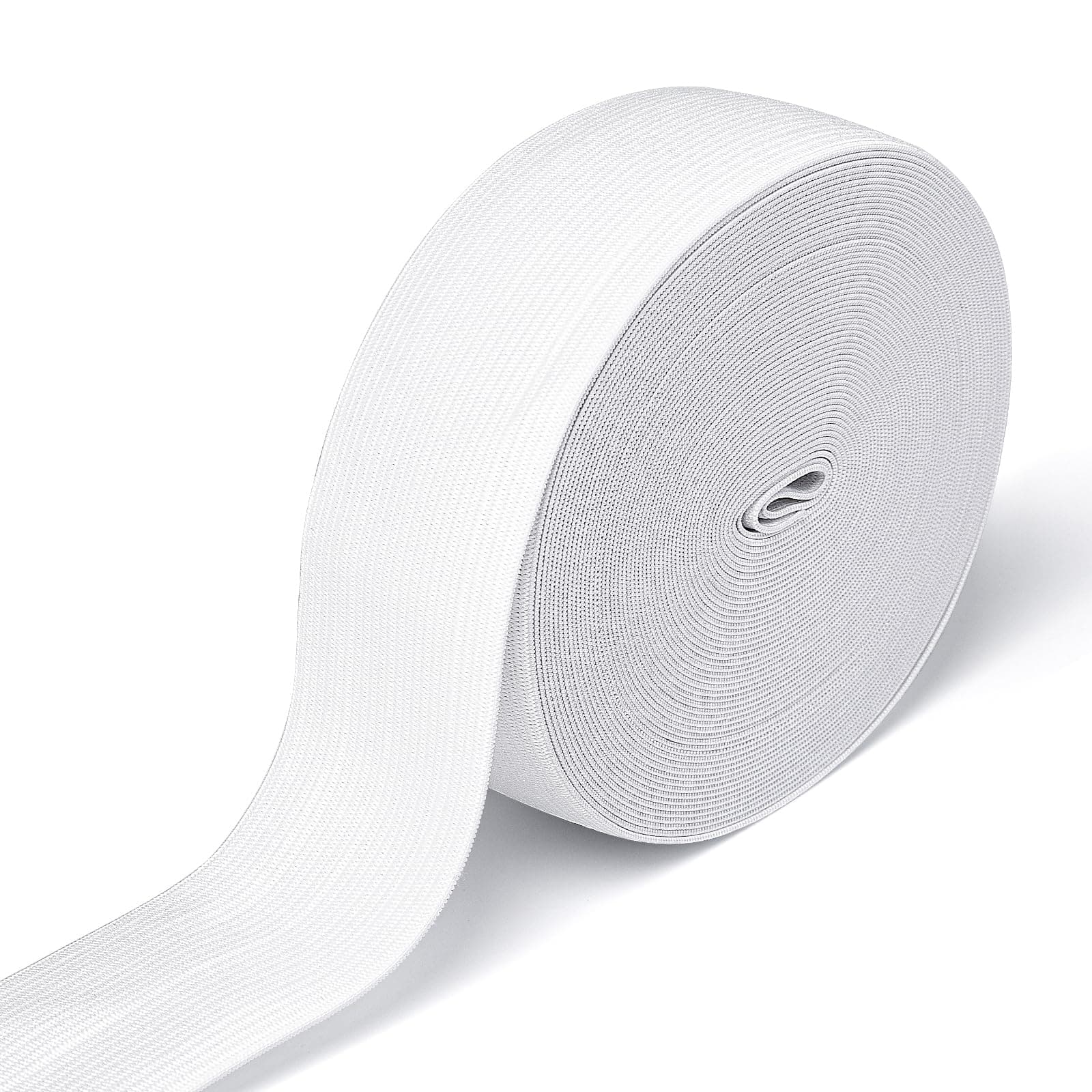 Fascia elastica per cucito, 3,8 cm x 9,1 m, alta elasticità, per cucito, cinture, pantaloni, vestiti e artigianato fai da te, bianco