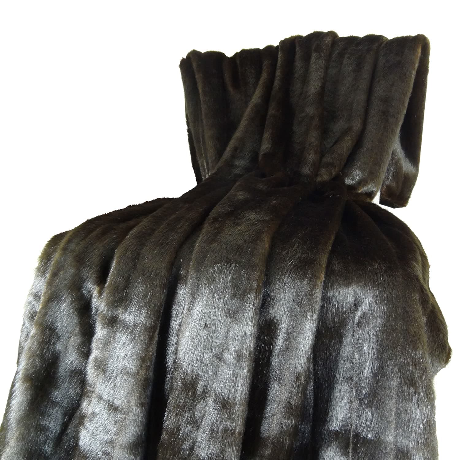 Plutus Brands Tip Dyed Brown-Mink Handmade Throw Pillow, 96" x 110", Dark Brown