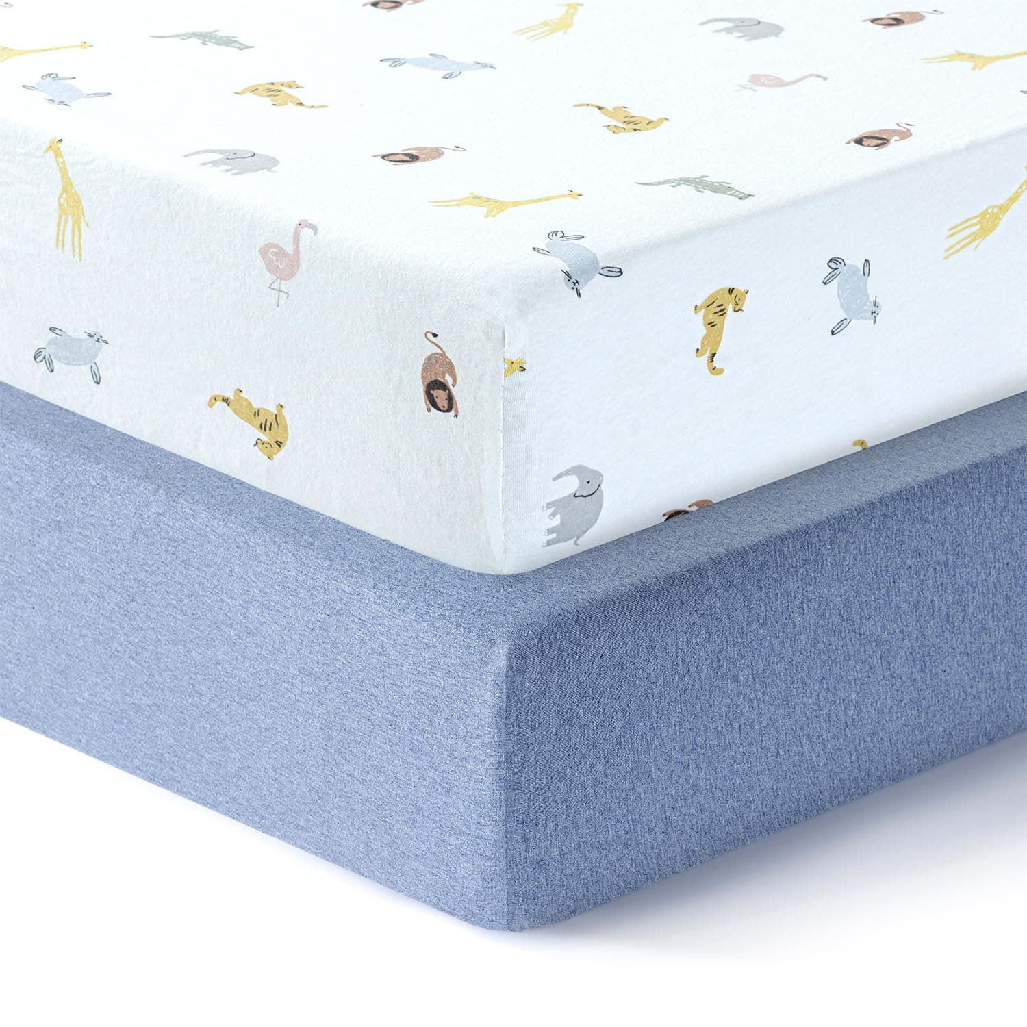 Dreamology Sheets Boys 2 Pack 100% Cotton Standard Cot Bed Sheets Soft Crib Girls Cotton Sheets for Crib and Toddler 28 x 52 Inch