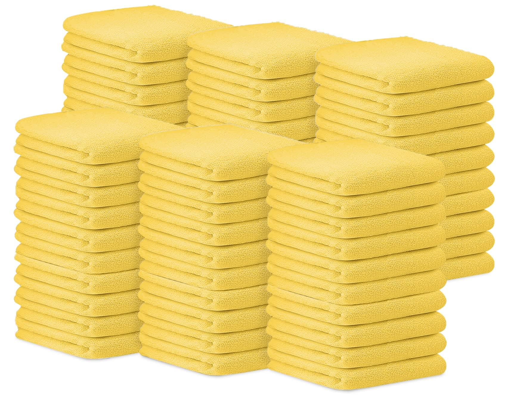 Avalon Towels Terry Bar Mop Towels (Value Pack of 60) Size 14"x17" – Absorbent and Durable, Multipurpose Towels, Cotton Cleaning Rags, Kitchen Towels, Restaurant Towels, Reusable Shop Rags (Yellow)