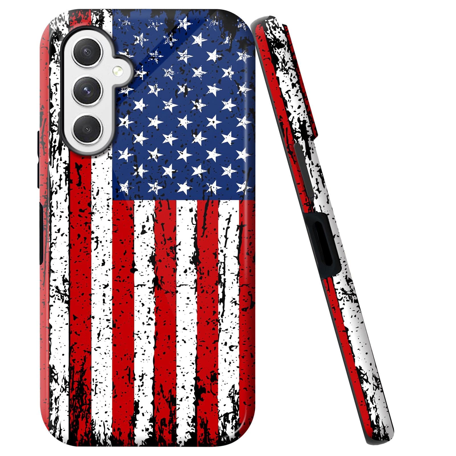 BVCLKJPOI for Samsung Galaxy A16 5G Case, Girl Women Boy Shockproof Dual-Layer TPU + PC Phone Cover, Anti-Scratch Slim Durable Hard Hybrid Shell for Galaxy A16 5G 6.7", Red USA Flag