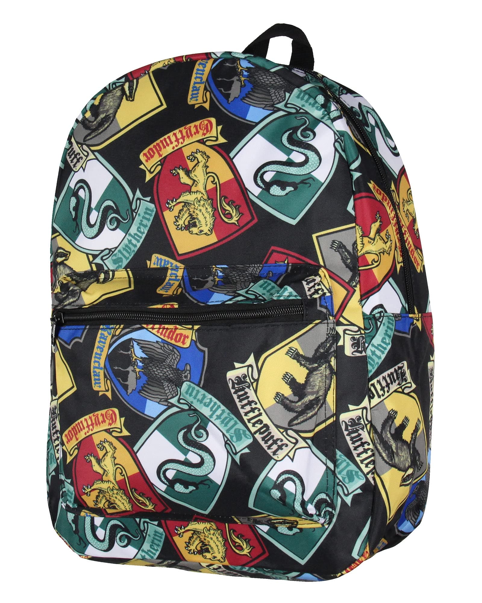 Bioworld Harry Potter Hogwarts Houses Crest All Over Print Laptop Travel Backpack, Multi Colorful, One Size, Travel Backpacks