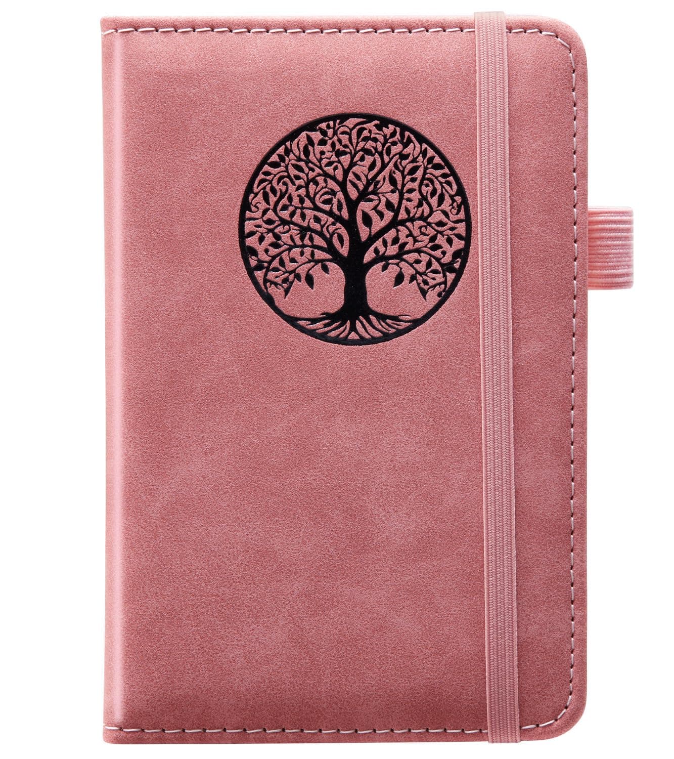 BIYUNRO Small Pocket Notebook, Leather Journal Mini (Pink)