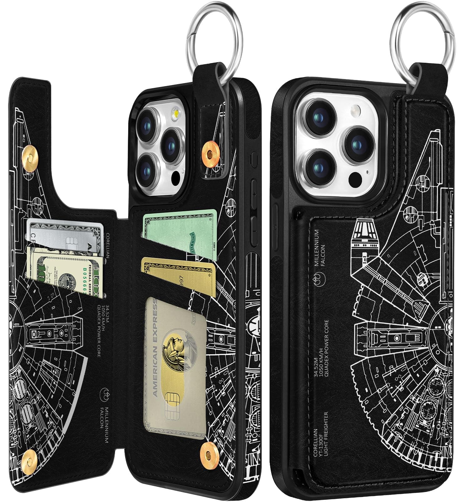 Shorogyt for iPhone 14 Pro Max Wallet Case, Space