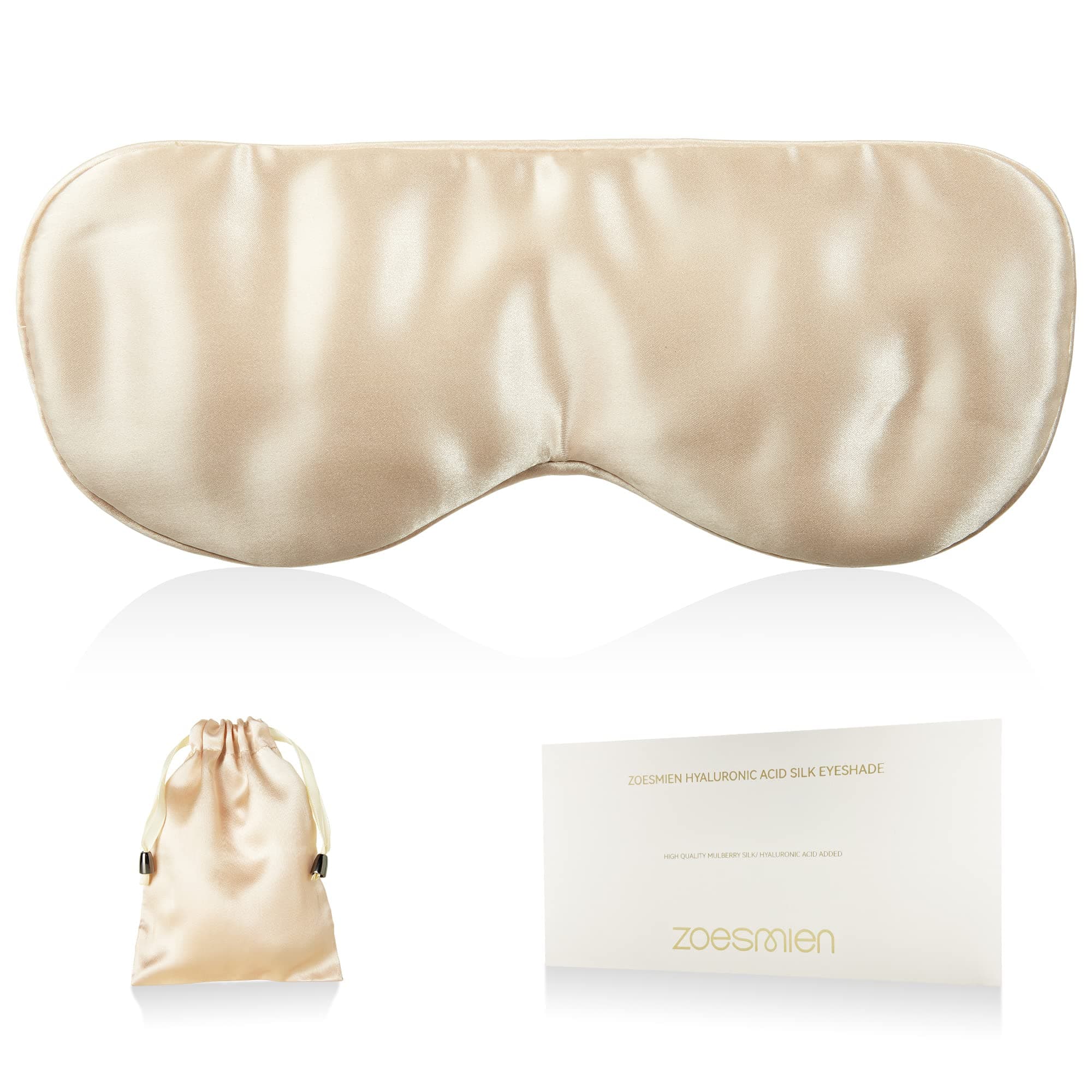 ZOESMIEN Sleep Mask 100% Mulberry Silk, Champagne Gold
