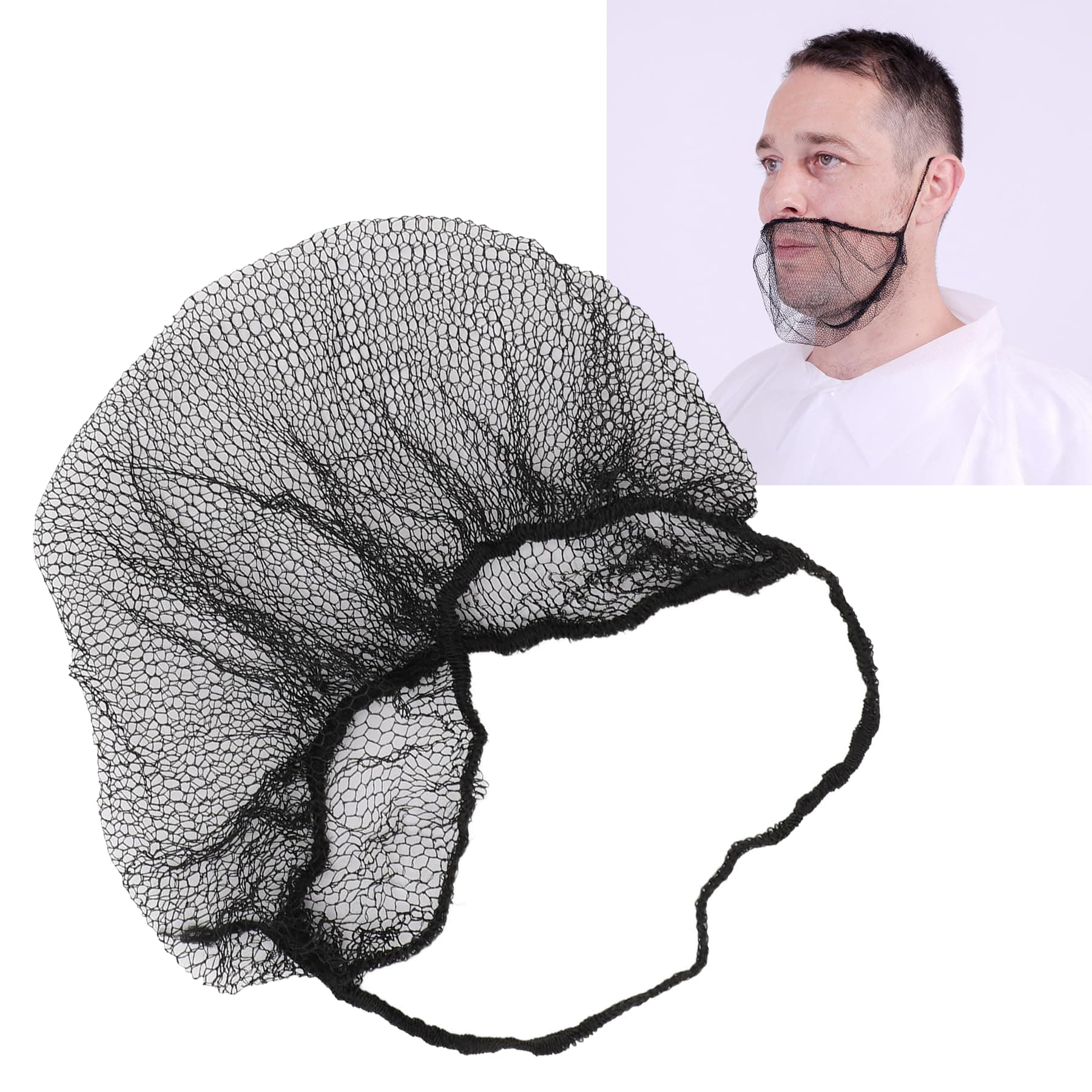 100 Fundas Desechables para Barba, Fundas Protectoras para Barba con Lazo, Protectores de Barba Transpirables, Restricciones para Barba, Servicio de Alimentos, Cocina, Limpieza