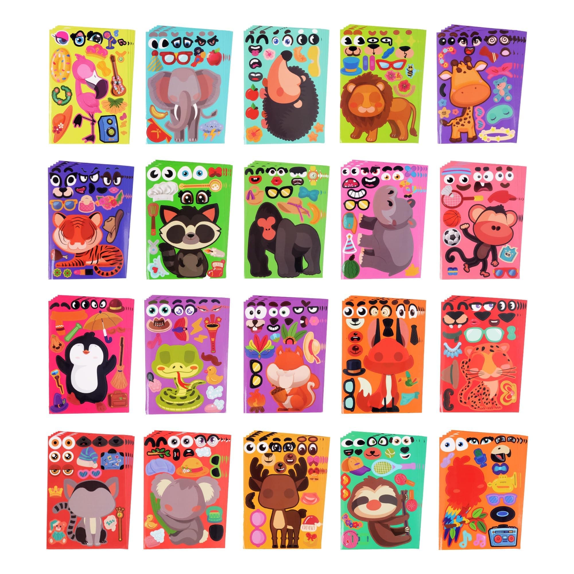 Sinceroduct Make Your Own Stickers for Kids&Make-a-Face Stickers(100 Pack)