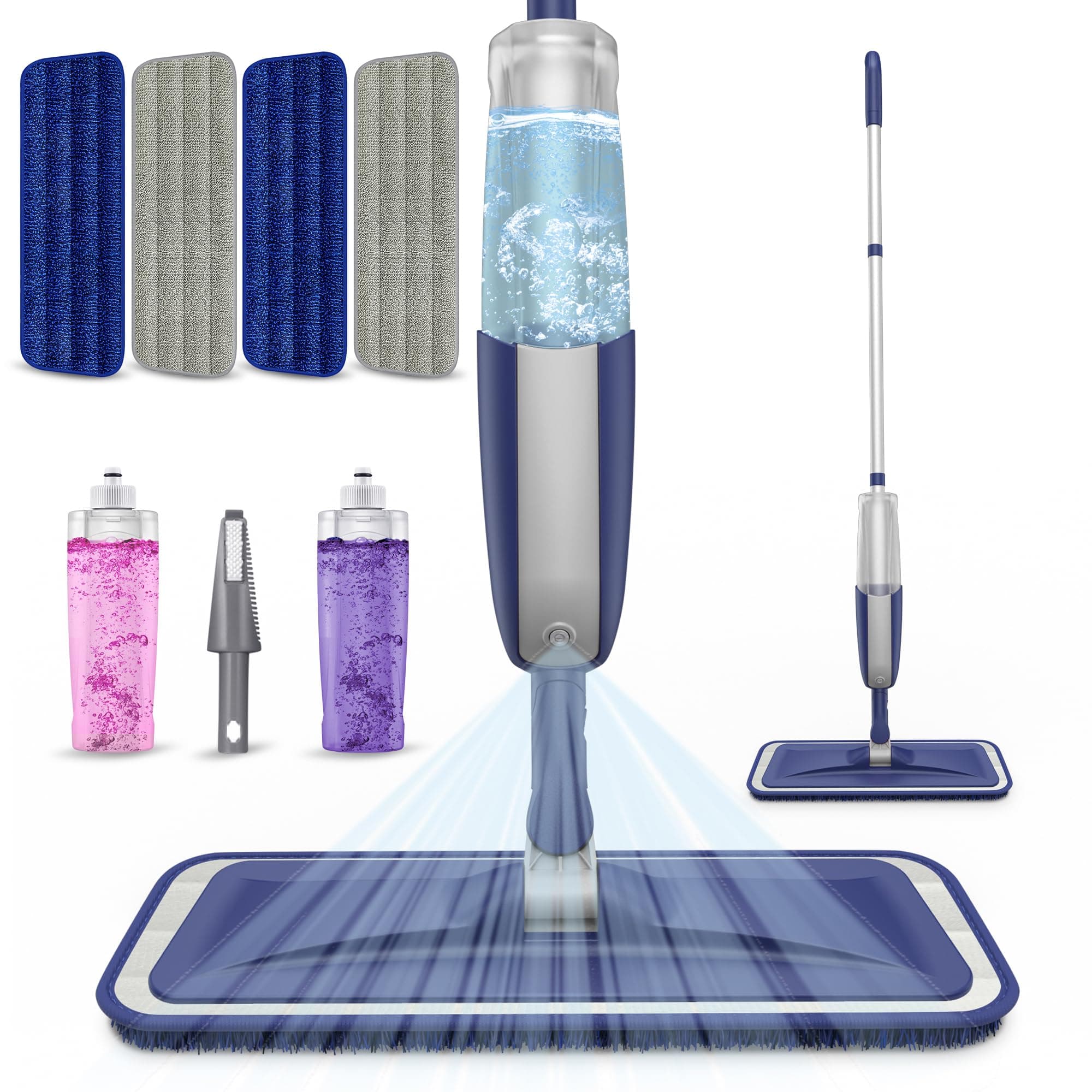 MEXERRIS Spray Floor Mops with 2 Refillable Bottles for Floors Cleaning