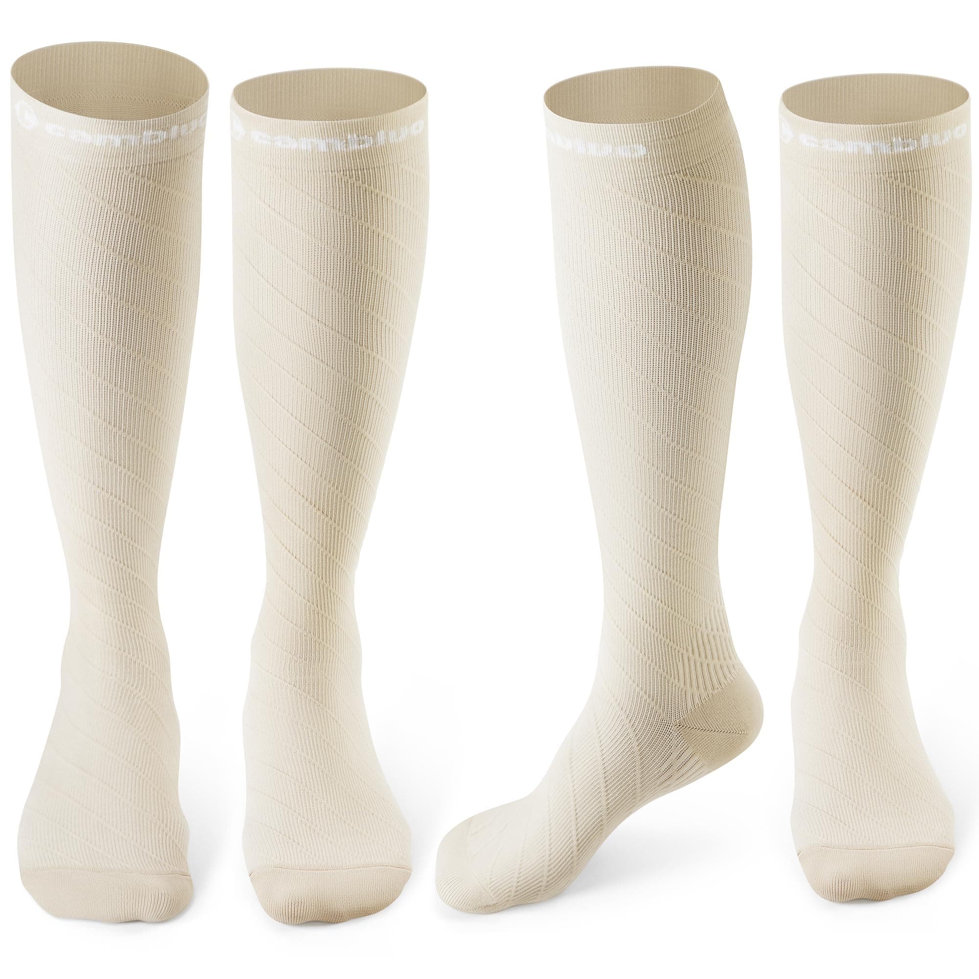 CAMBIVO 2 Pairs Compression Socks for Men and Women,20-30 mmHg