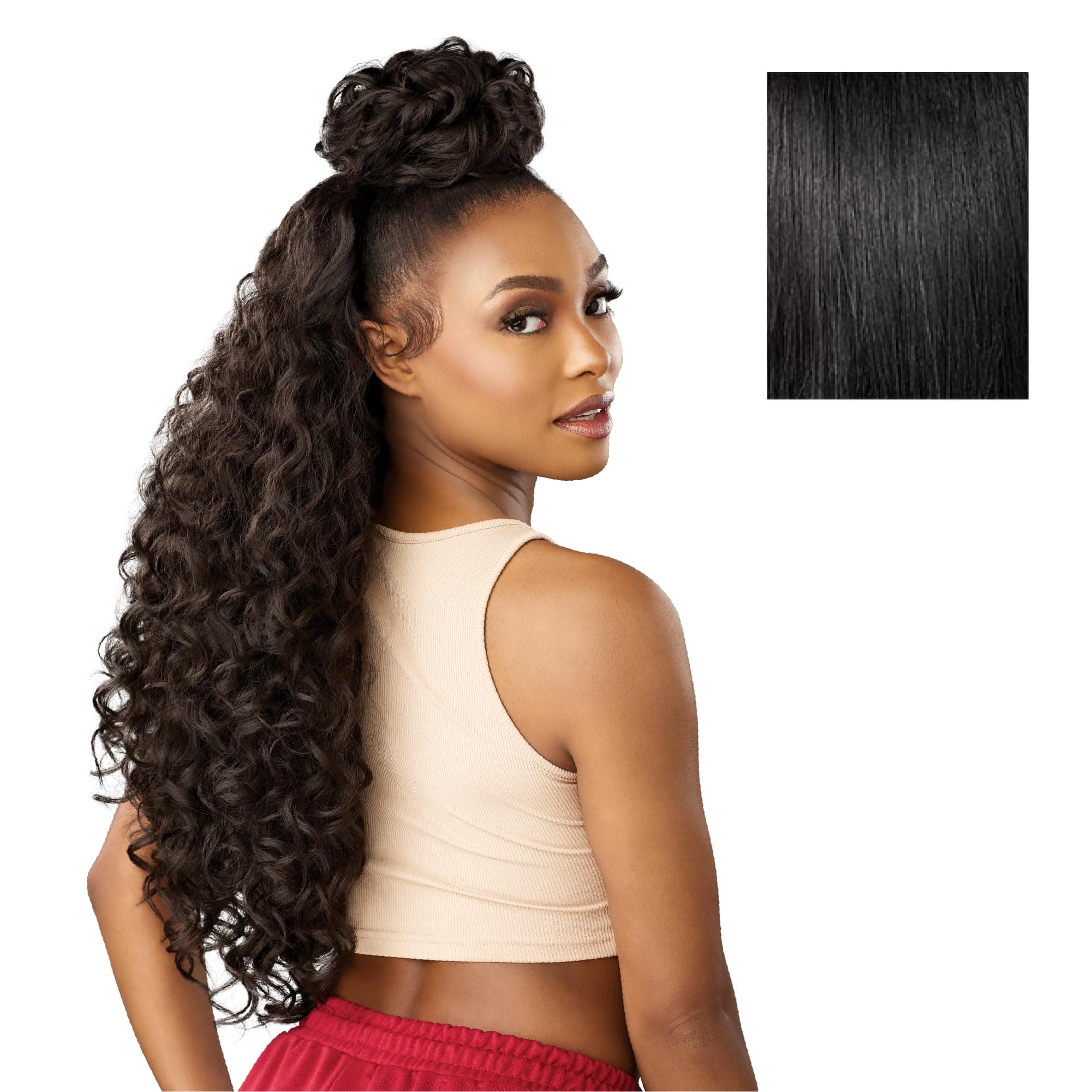 Sensationnel Instant Updown Halfwig Pony - Iud 23 4 Style in 1 Half Wig And Pony Drawstring (1 JETBLACK)