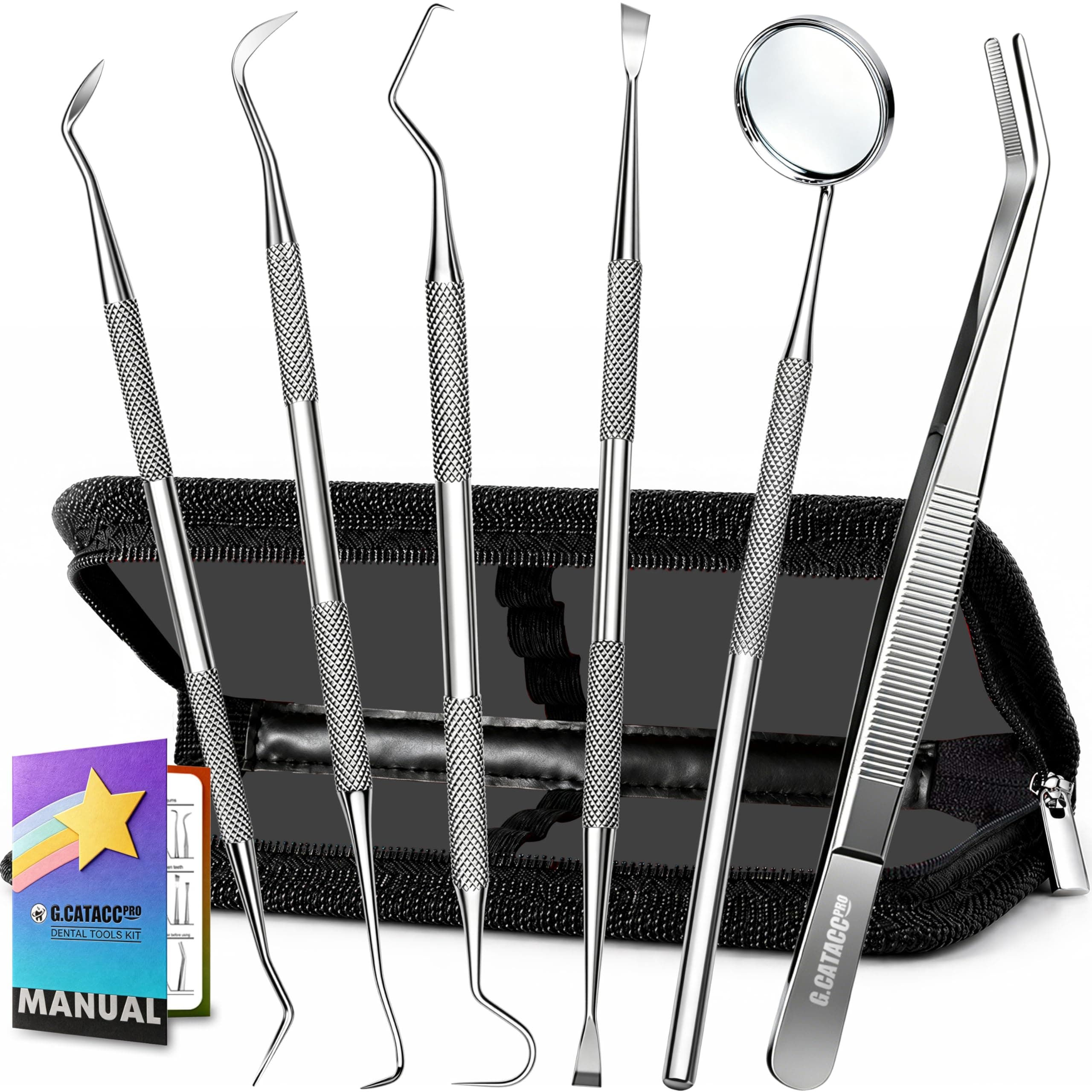 G.CATACC Dental Pick Tools, Plaque Tartar Remover Teeth Cleaning Kit