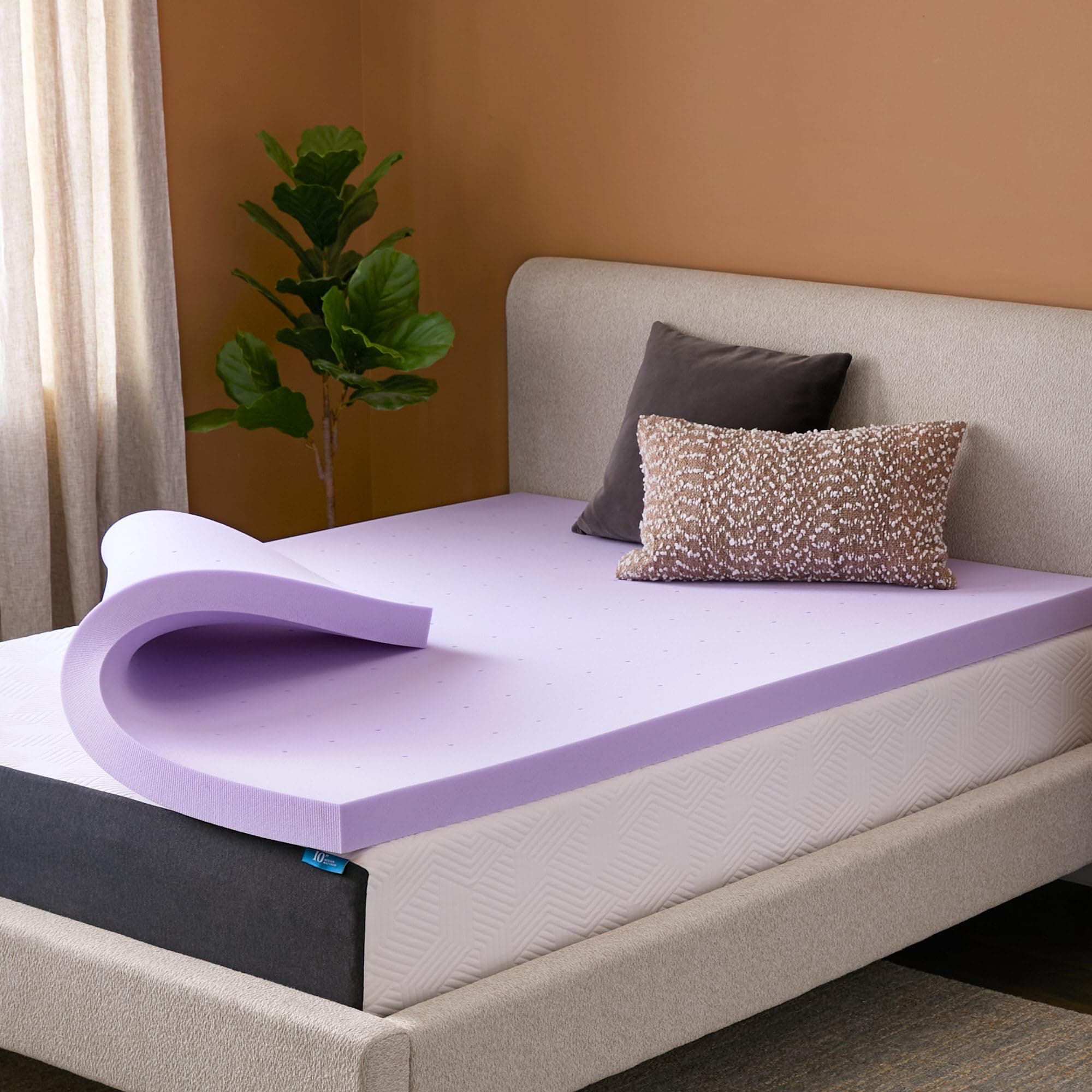 LUCID 3 Inch Lavender Infused Memory Foam Mattress Topper - Ventilated Design - Full Size