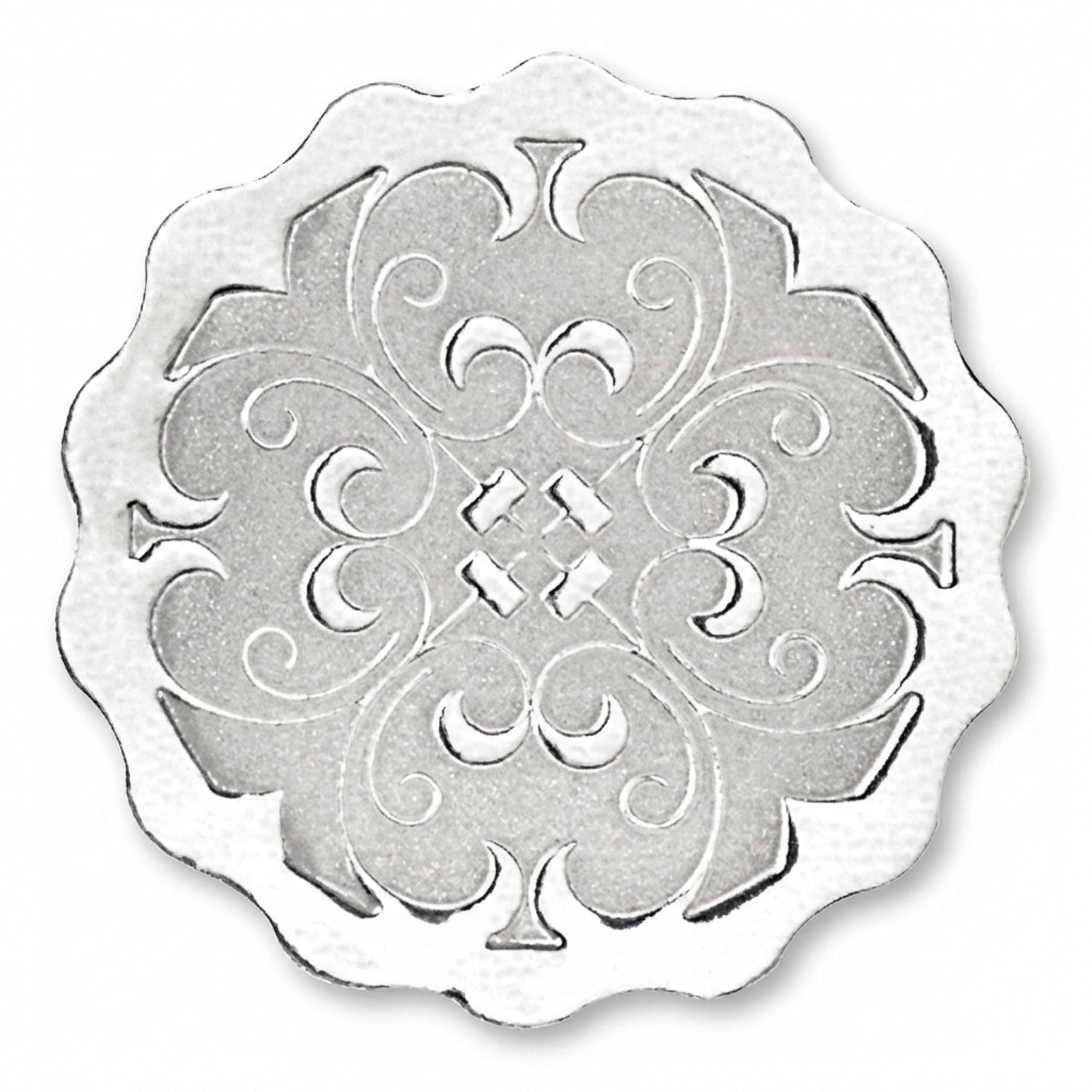 PaperDirect Scalloped Embossed Foil Certificate Seals, 32 Count (Silver)