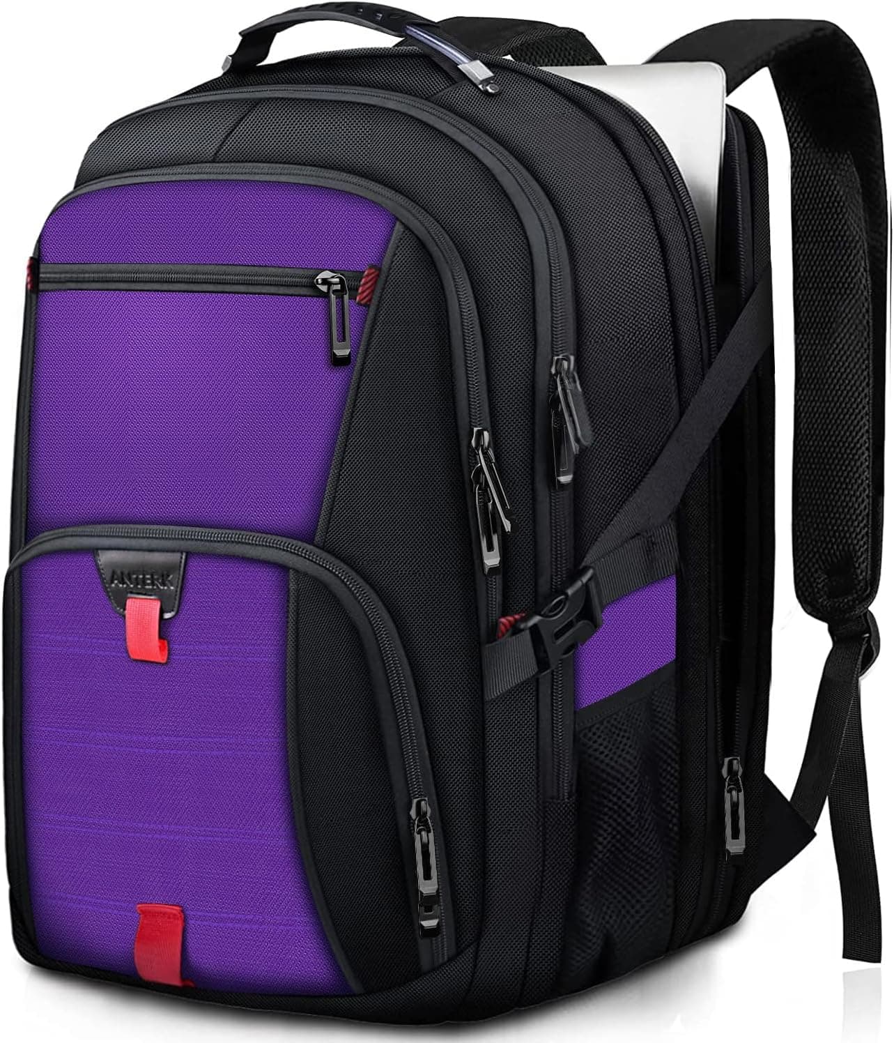 ANTERK Travel Backpack, 18.4 Inch Laptop Backpacks for Men Women with USB Port, 55L Anti Theft Water Resistant College Bussiness TSA Airline Approved Work Computer Backpack, Purple