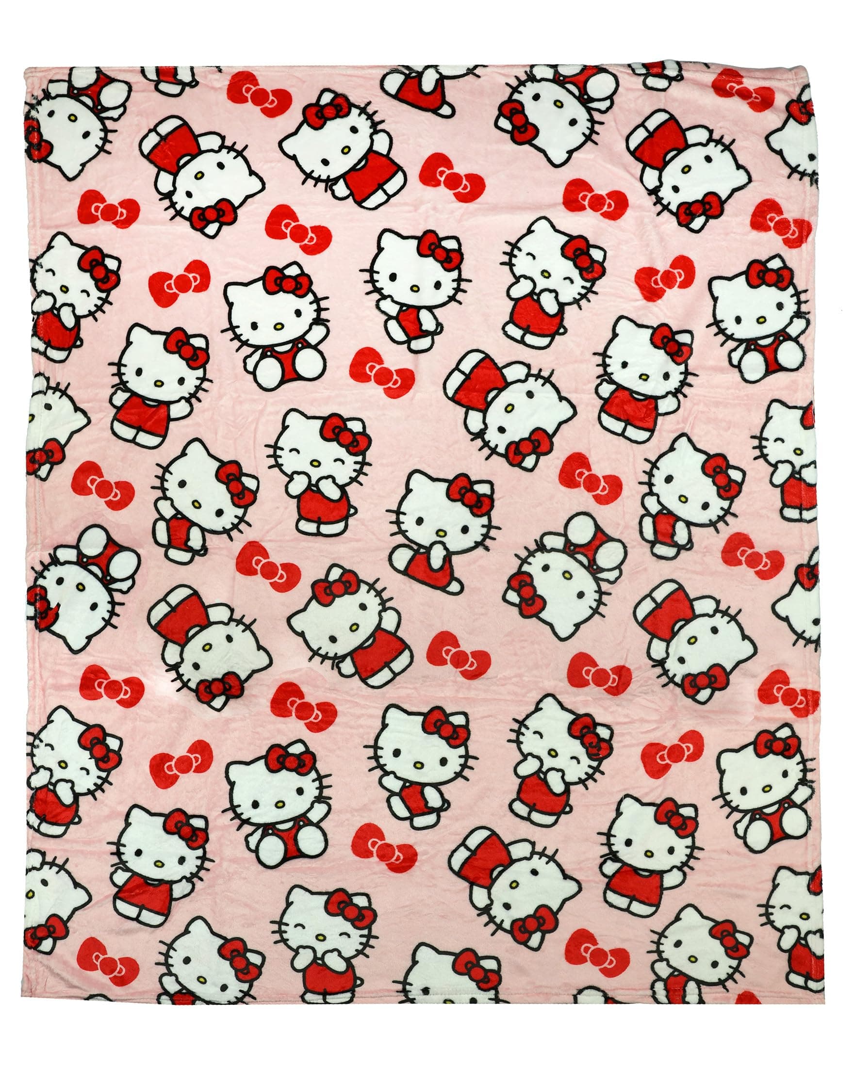 Northwest Hello Kitty Bow Surprise Character Hugger Pillow and Fleece Throw Blanket Set