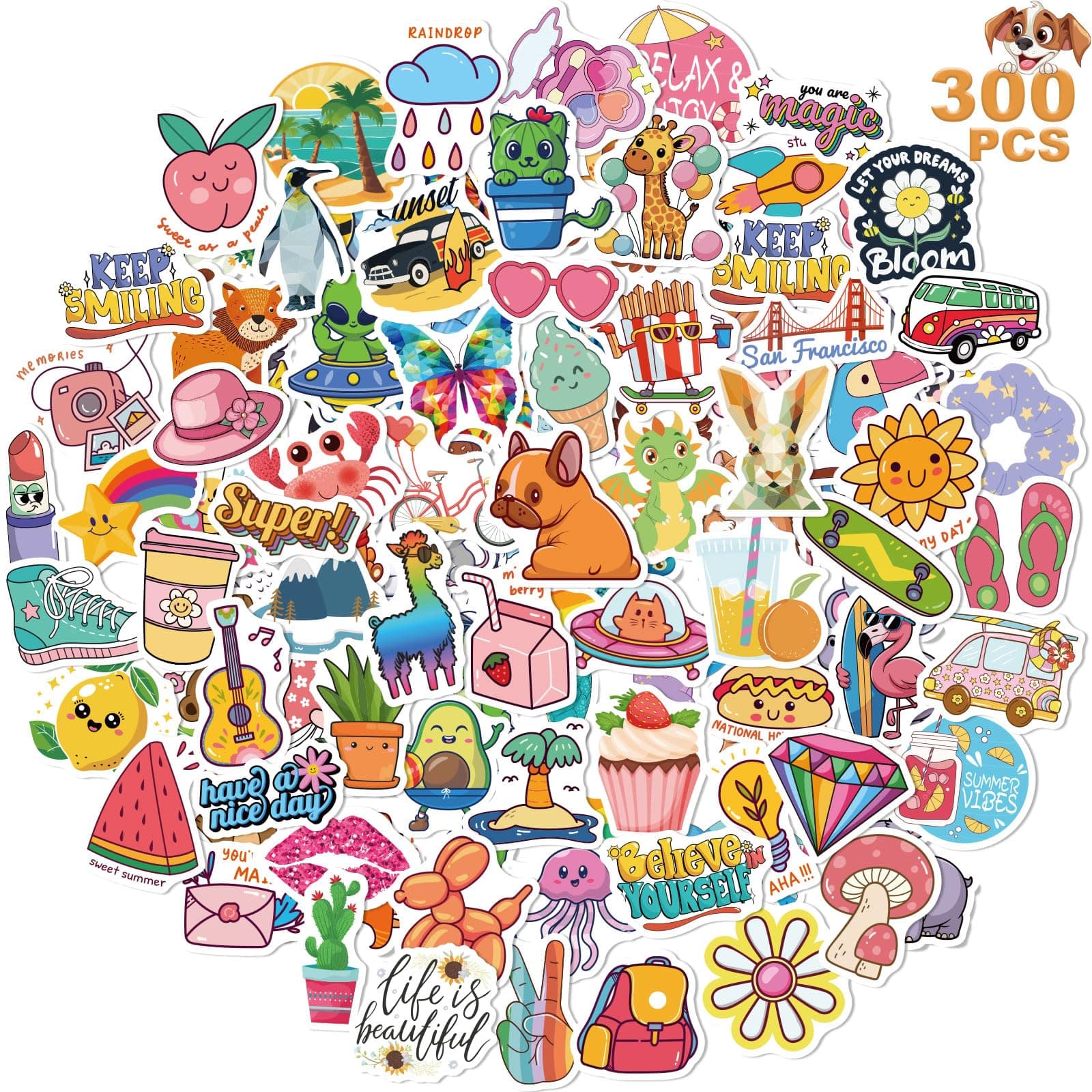 Wninbu 200 PCS Cute Stickers for Kids,Water Bottle Stickers for Girls Boys