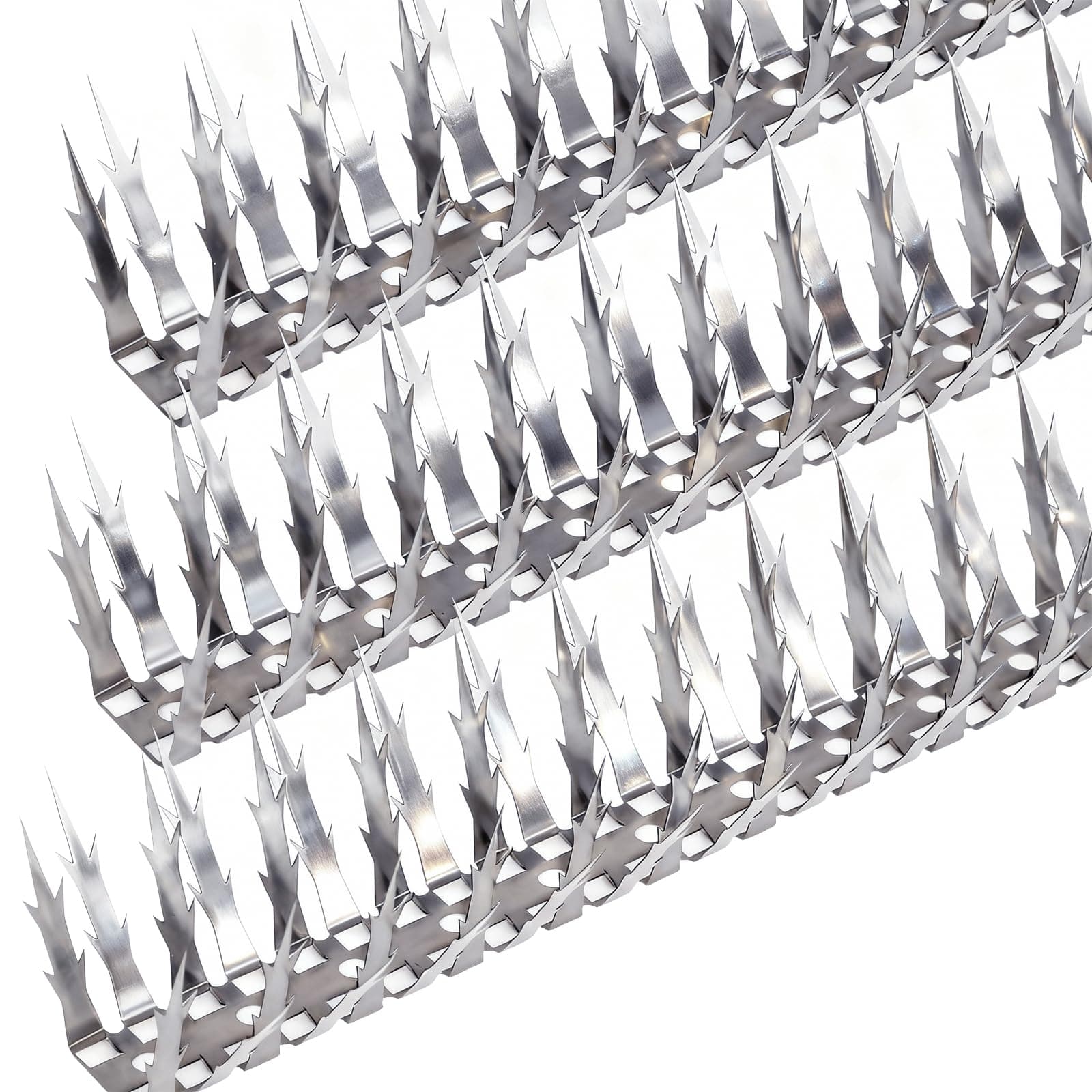 Bird Spikes, 20 FT Stainless Steel Bird Deterrent Spikes, Pigeon Spikes for Outside to Keep Birds Squirrel Raccoon Cat Away, for Garden Fence Roof Window Sill and Wall(20 Pack)