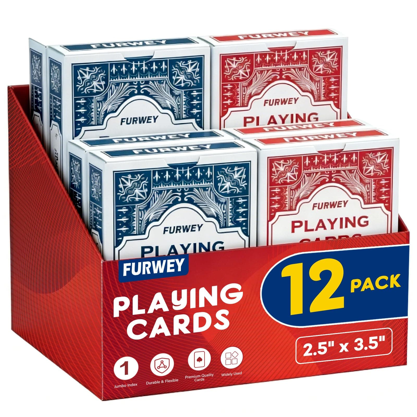 Playing Cards 12 Pack,Poker Size Standard Index,Large Digital Printing