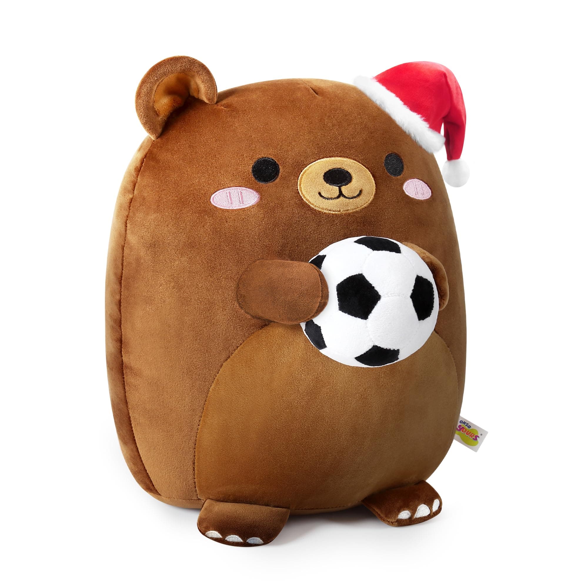 Onsoyours Original Bear Plush with Soccer Ball, Cute 12 inch Sport Brown Bear Stuffed Animal, Ultra Soft Collectible Hugging Plush Toy for Kids & Adults