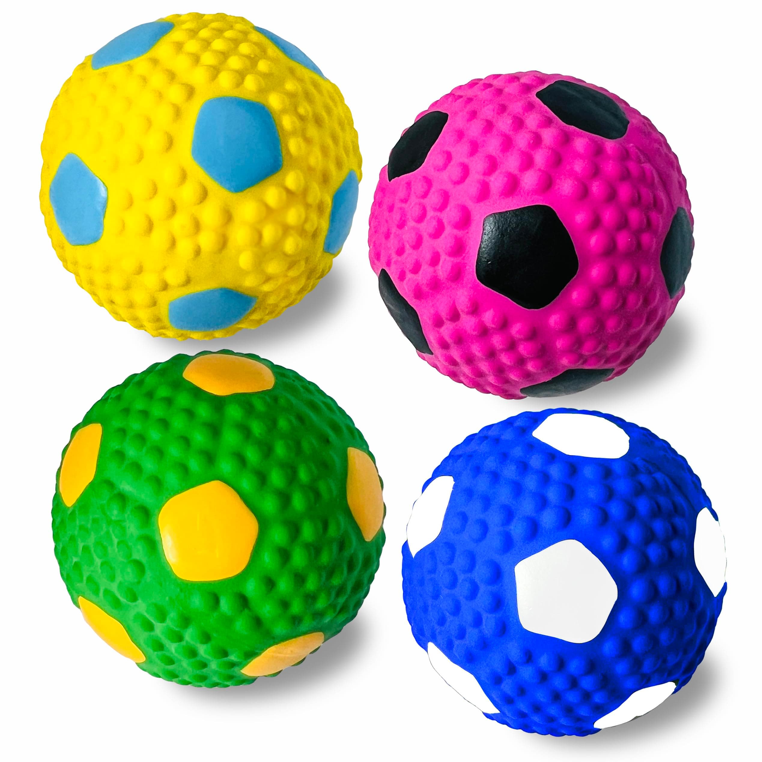 HOLYSTEED 2.0 Inch Latex Squeaky Dog Balls for Small Dogs 4-Pack, 2x2x1.8''