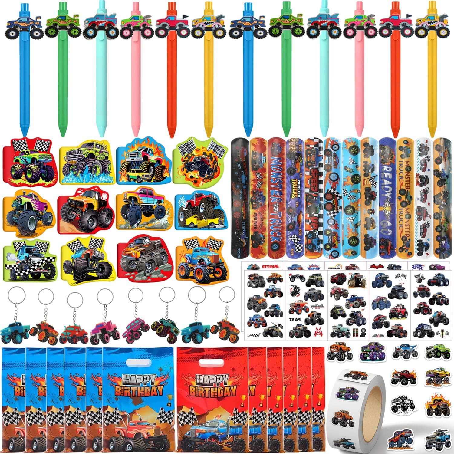 Monster Truck Party Gift Supplies Set for Birthday Decor Goodie Bag Filles