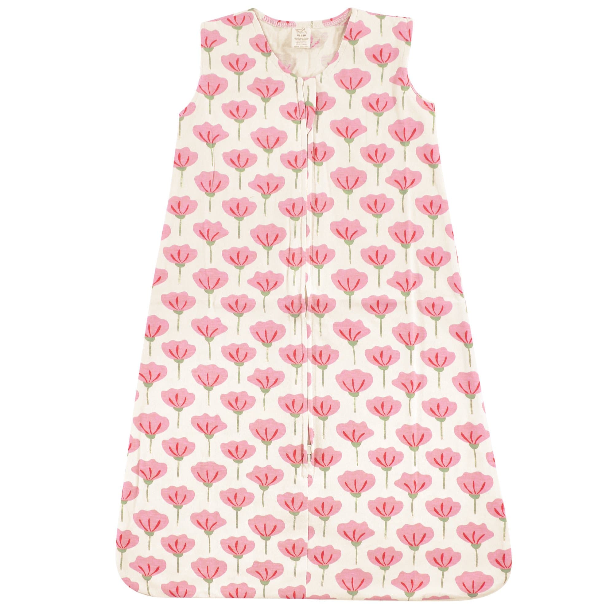 Touched by Nature Unisex Baby Organic Cotton Sleeveless Wearable Sleeping Bag, Sack, Blanket, Tulip, 6-12 Months