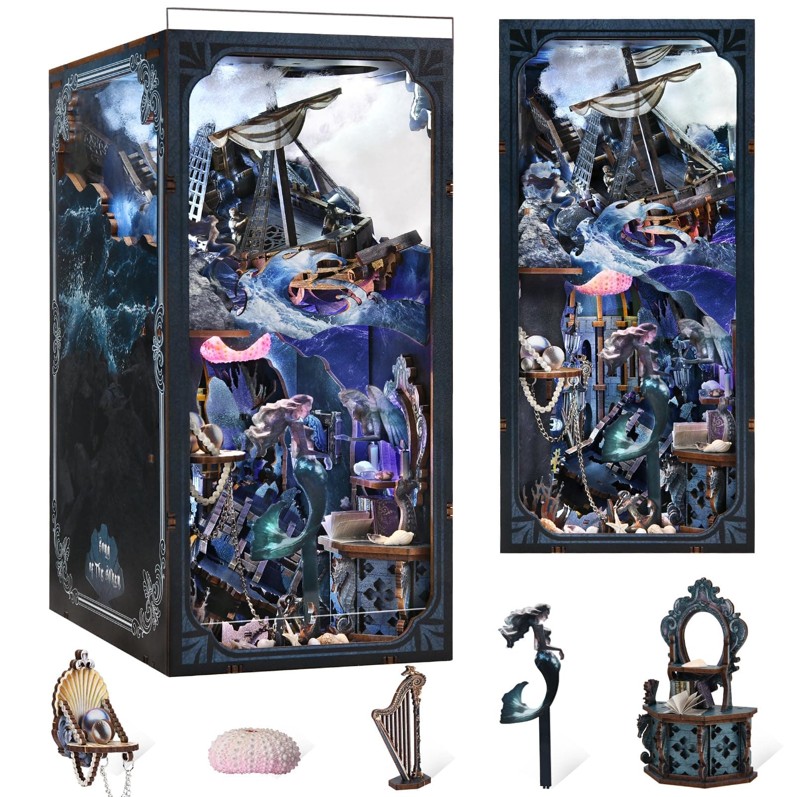 CCCDF Book Nook Kit, DIY 3D Wooden Puzzle Song of The Sirens