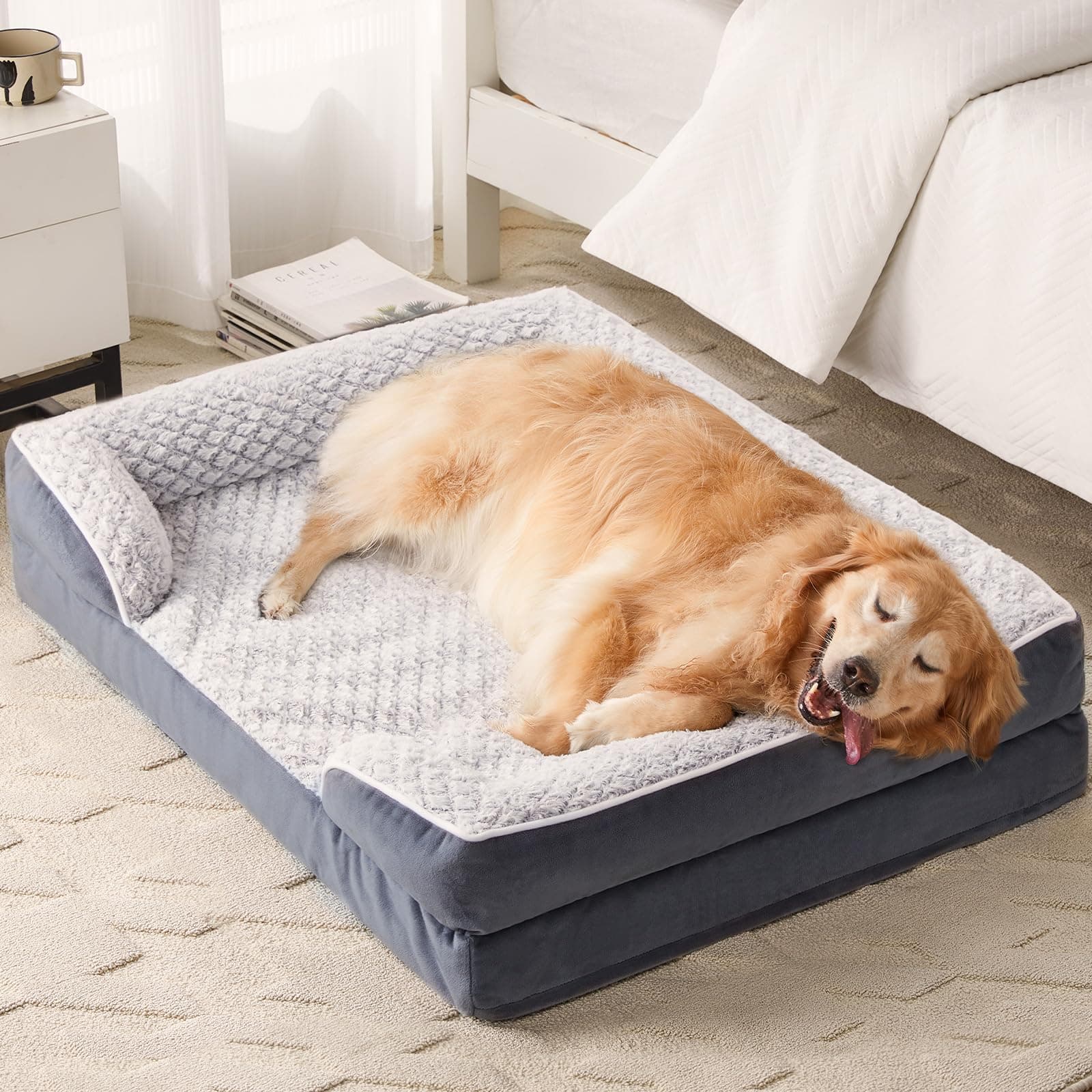 LEXTRO Washable Orthopedic Dog Bed, Waterproof Couch for Large Senior Dogs