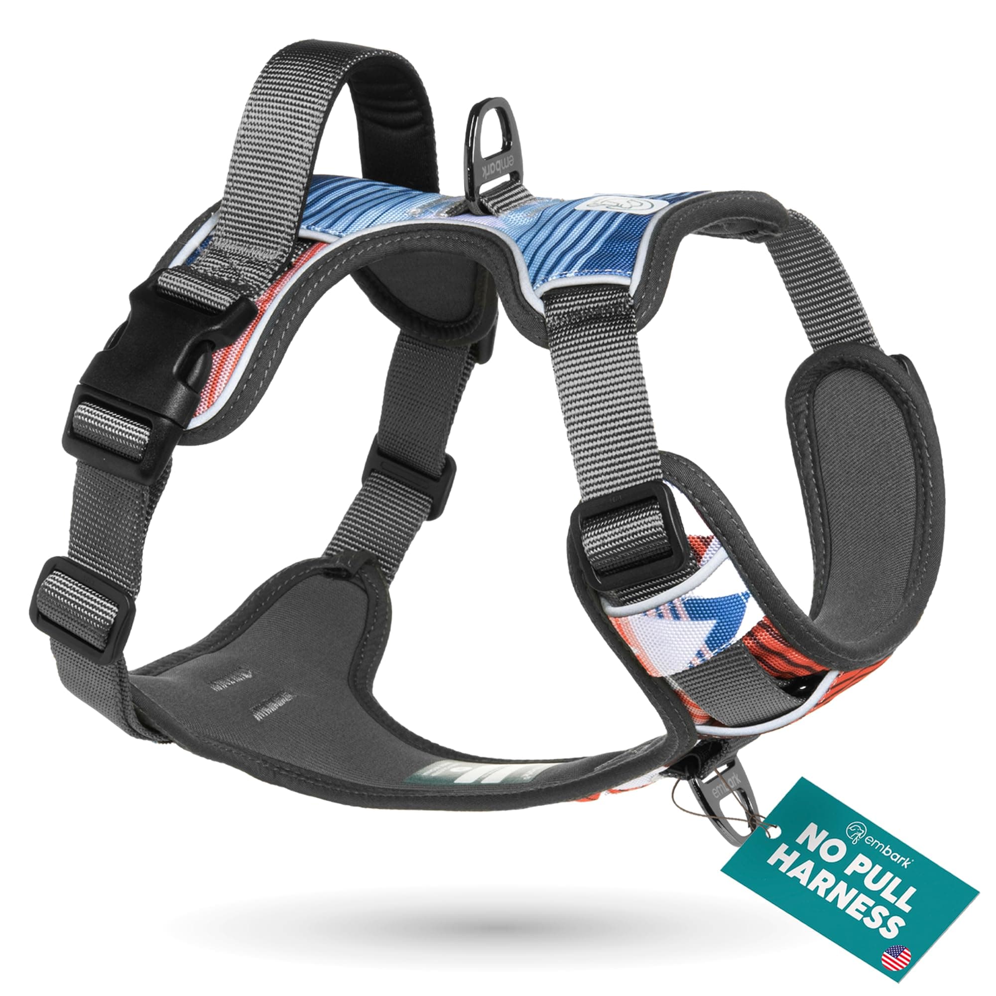Embark Urban Dog Harness, Easy On and Off with Front and Back Leash Attachments & Control Handle - No Pull Training, Size Adjustable and Non Choke (Small, Santa Monica)