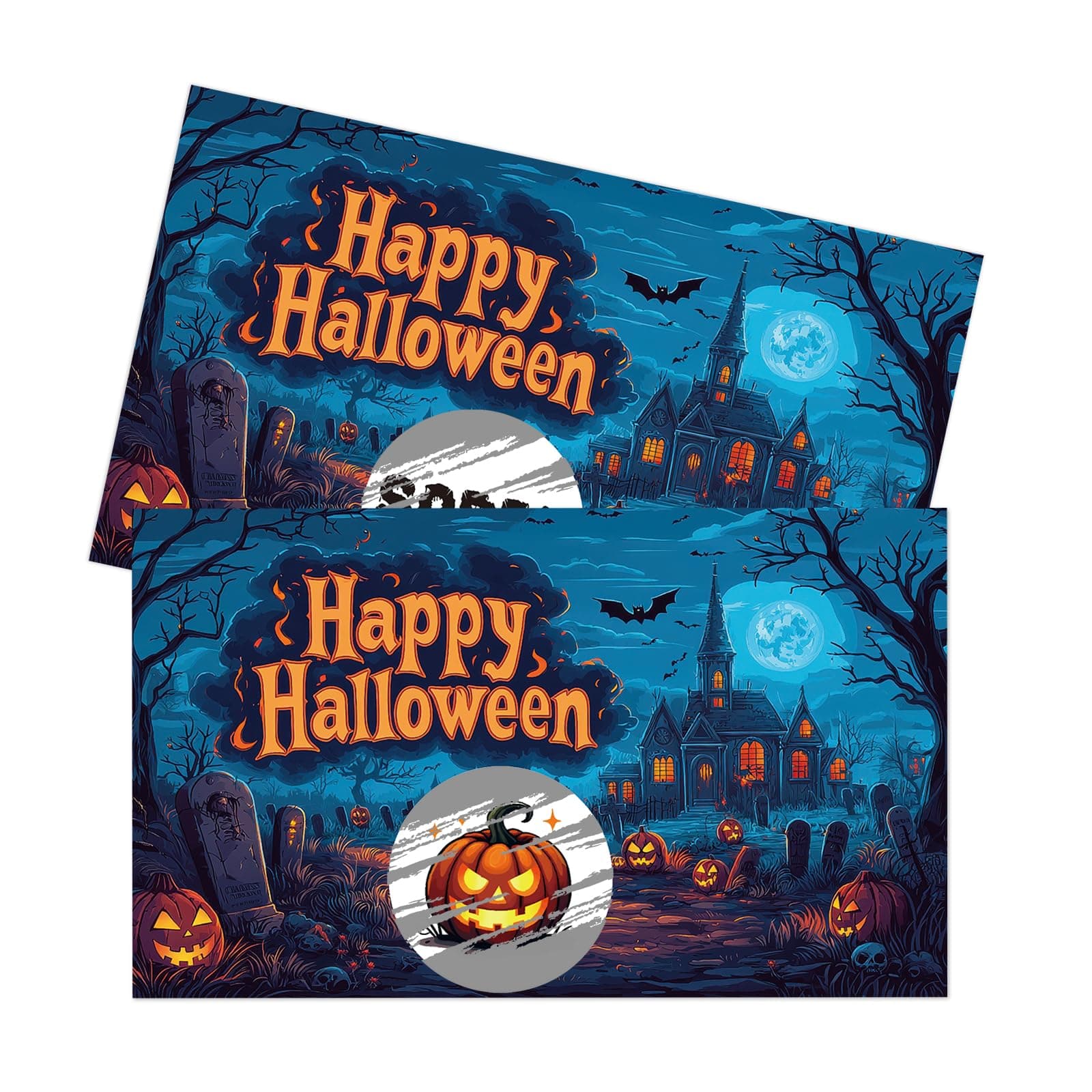 seclate Halloween Scratch Off Cards, 50 Pumpkin Scratch Off Tickets, Spooky Party Game Cards for Adults Family Groups Supplies Classroom Activities - B07