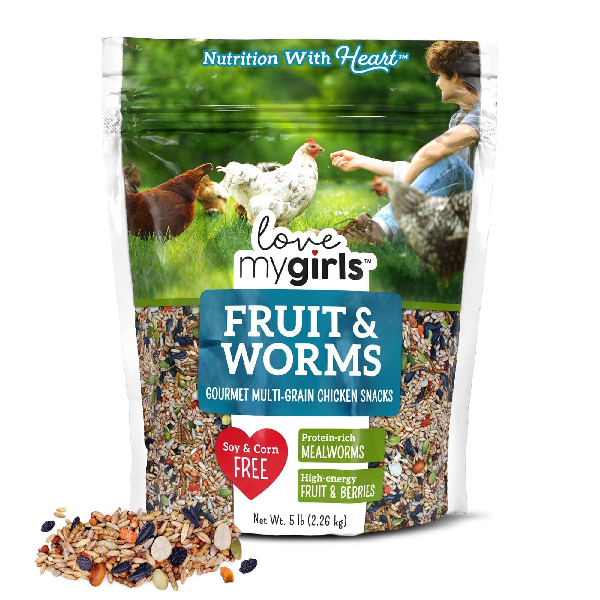 Love My Girls 2-Pack Fruit & Worms 5lb Chicken Treat Bags