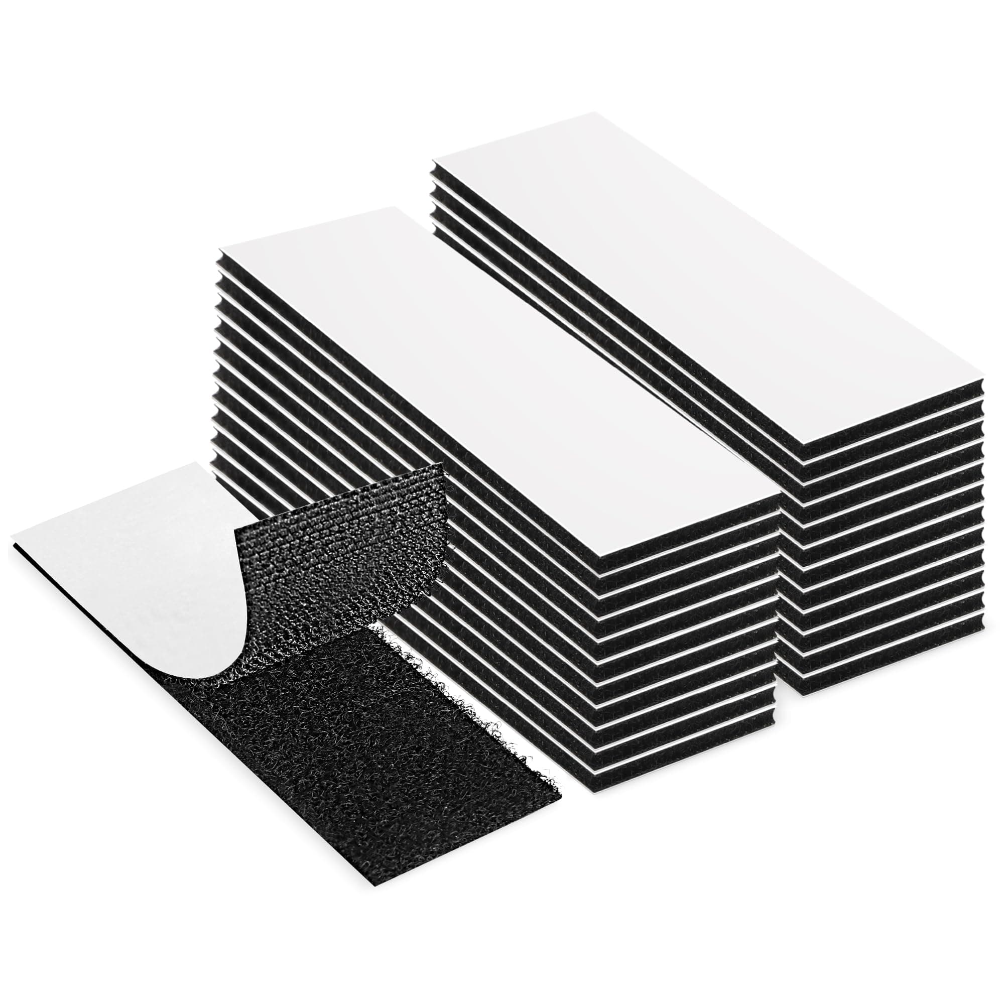 EOTW 24 Pack Hook Loop Tape, 1" x 4" Strong Tape Double Sided Adhesive Sticky Reusable Hook and Loop Interlocking Mounting Tape Removable Wall Fastener Tape