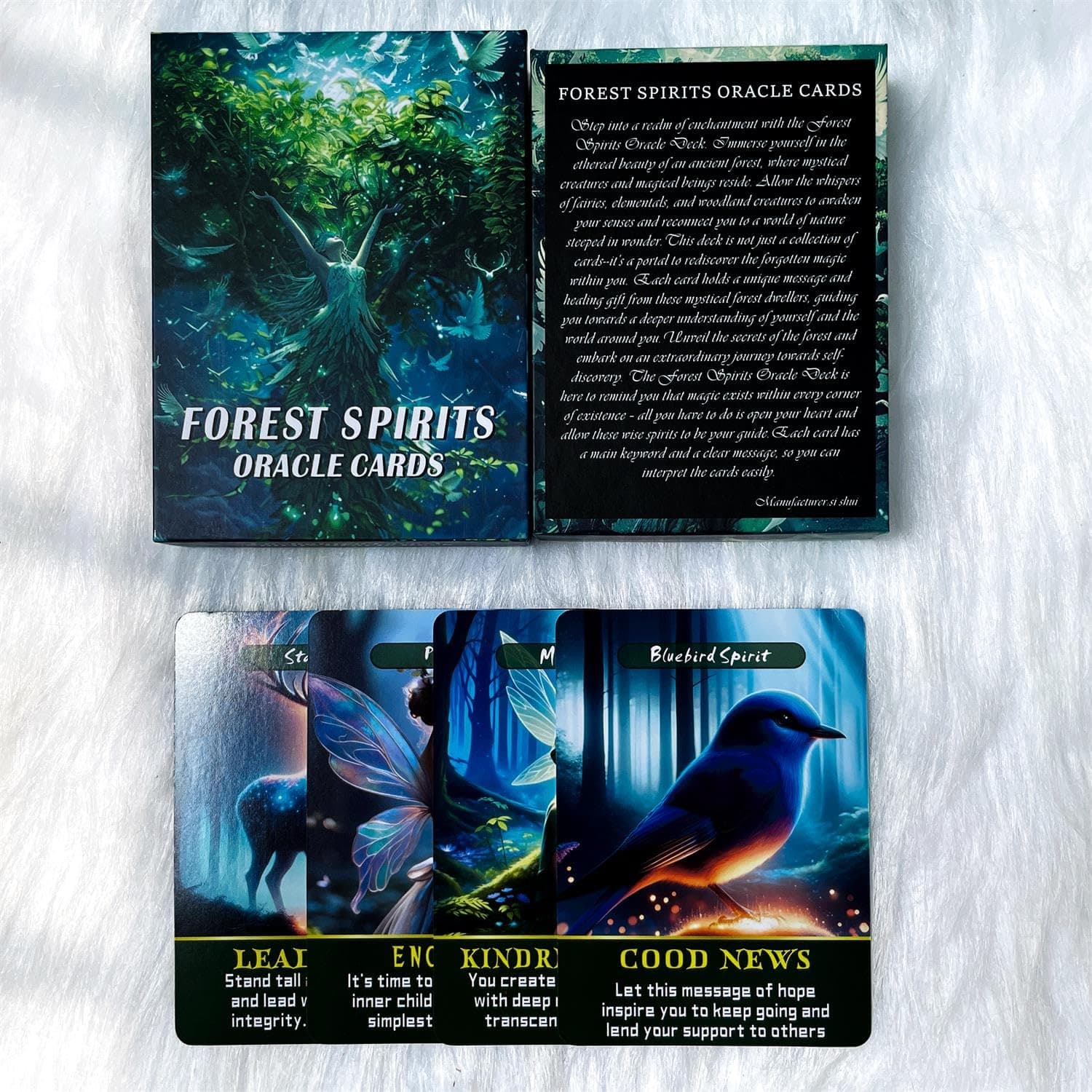 GZSYXHJYXGS Forest Spirits Oracle Cards, Whispering About The Nature of Forest Tarot Cards, rediscovering Forgotten Magic, and Understanding oneself and The Surrounding World(3.42“ × 4.72")