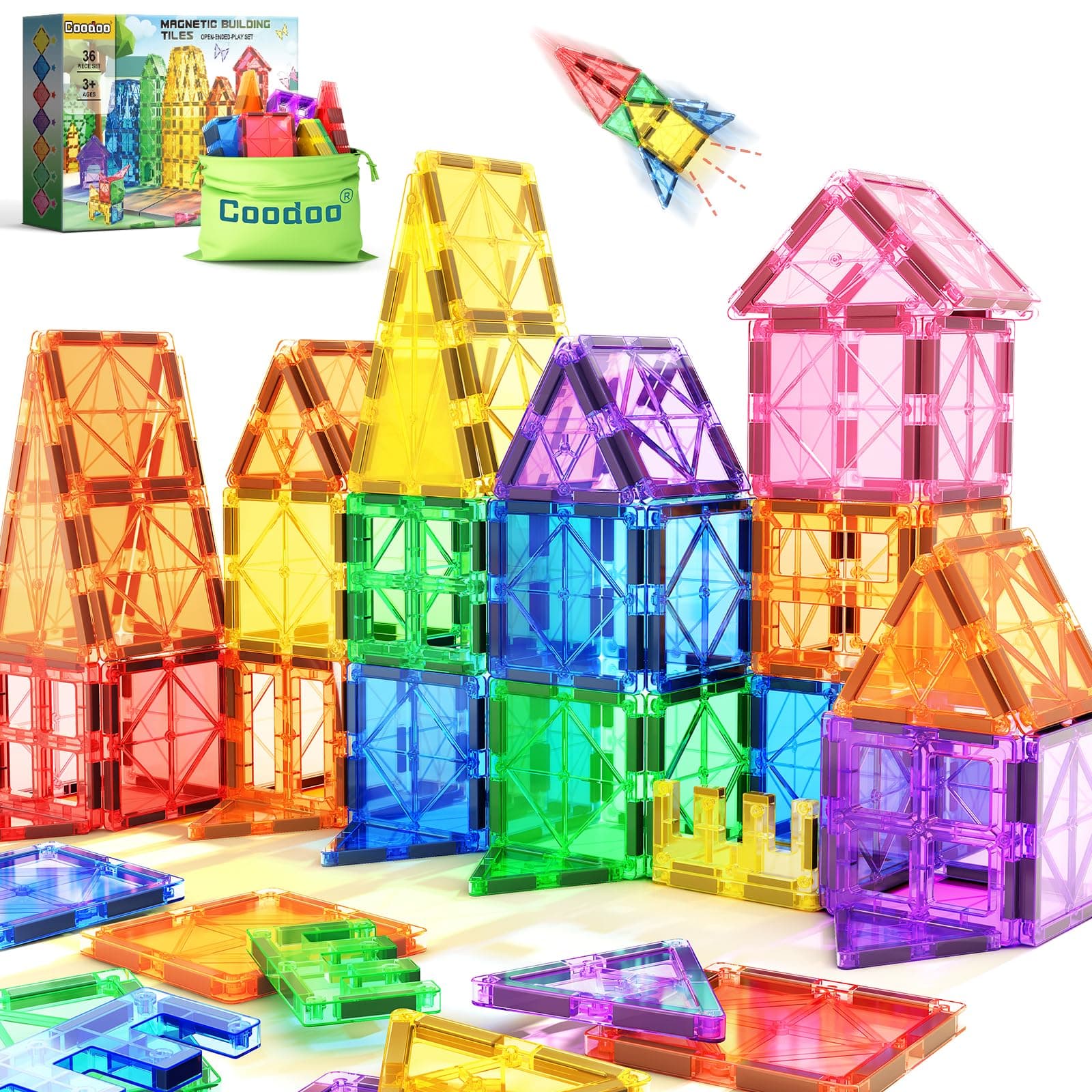 Magnetic Tiles Starter Set Classroom Must Haves Kids Toys for 3+ Year Old