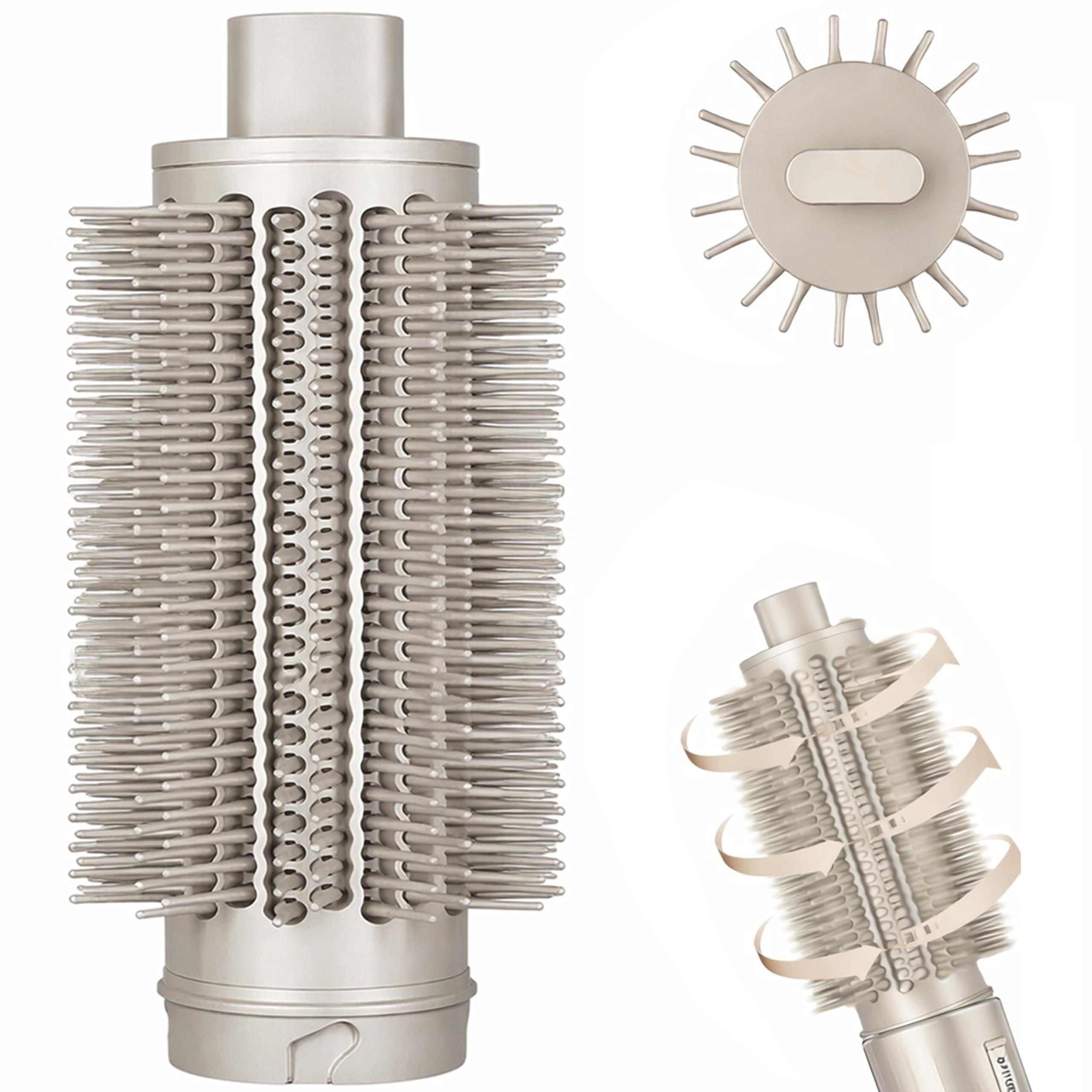Upgraded Round Volumizing Brush for Shark Flex Style Attachment, Round Brush Compatible with Shark Flexstyle, Optimized Bristles for Smooth Styling Adds Volume Curls for All Hair Types