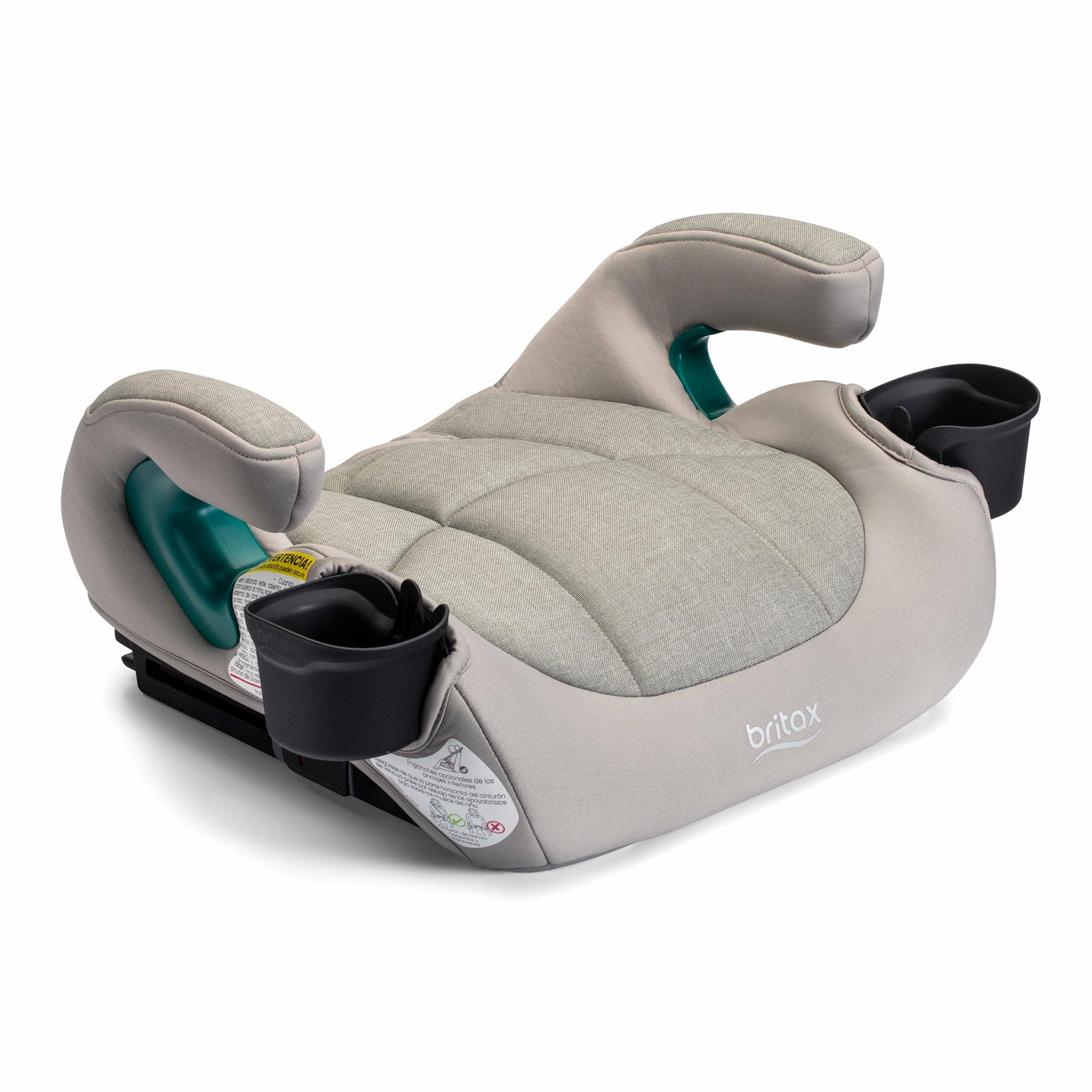Britax UpNGo Click Backless Booster Car Seat with Rigid LUAS, Lightweight and Portable Travel Booster with Slim Design and PosturePlus, Accommodates Kids up to 120 Lbs and 63” – Parchment
