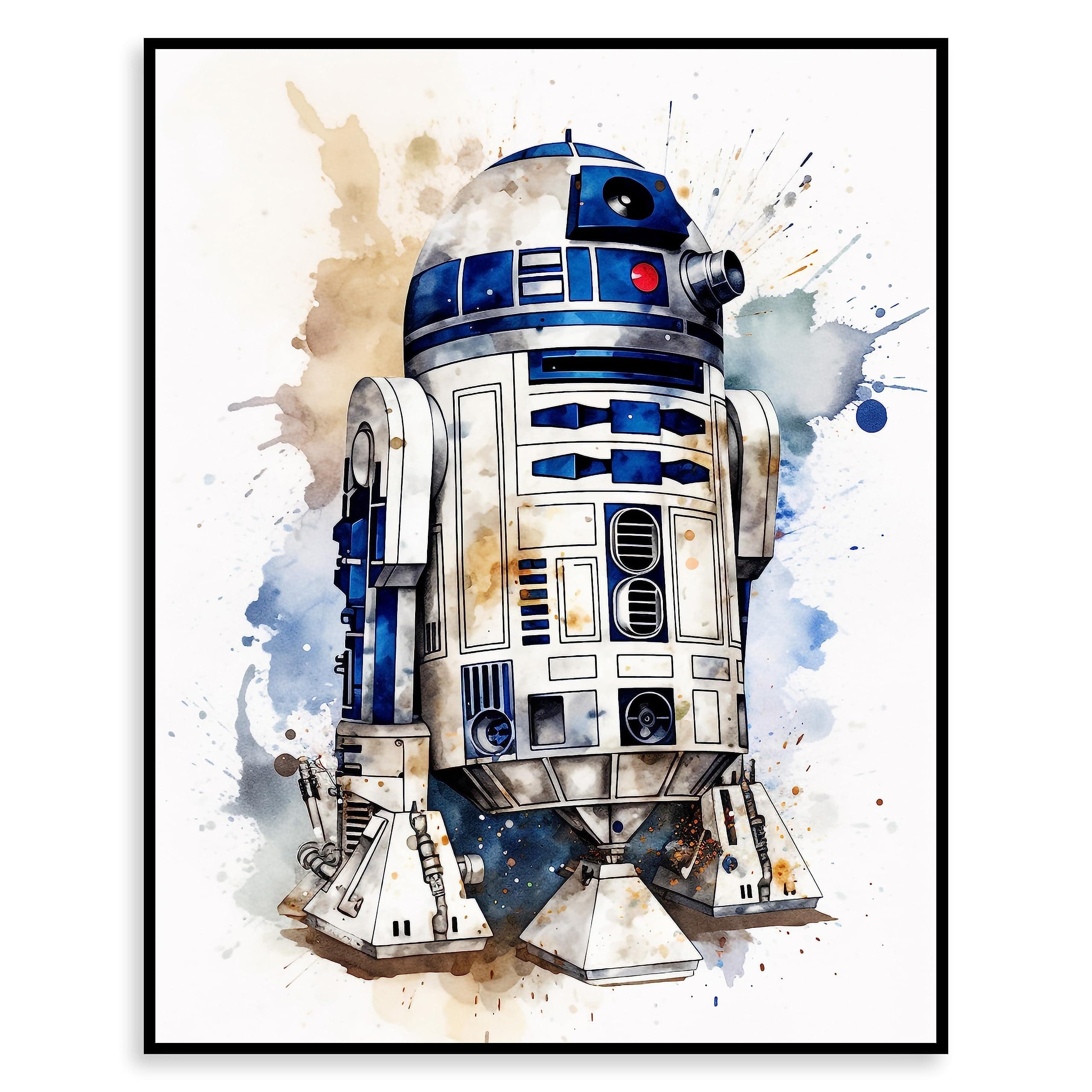 Star Wars Watercolor Art Print - Premium Giclee Fine Art Prints - Aesthetic Wall Décor Darth Vader Yoda Stormtrooper Print Poster set for Living Room and Bedroom Décor, Ready to Frame