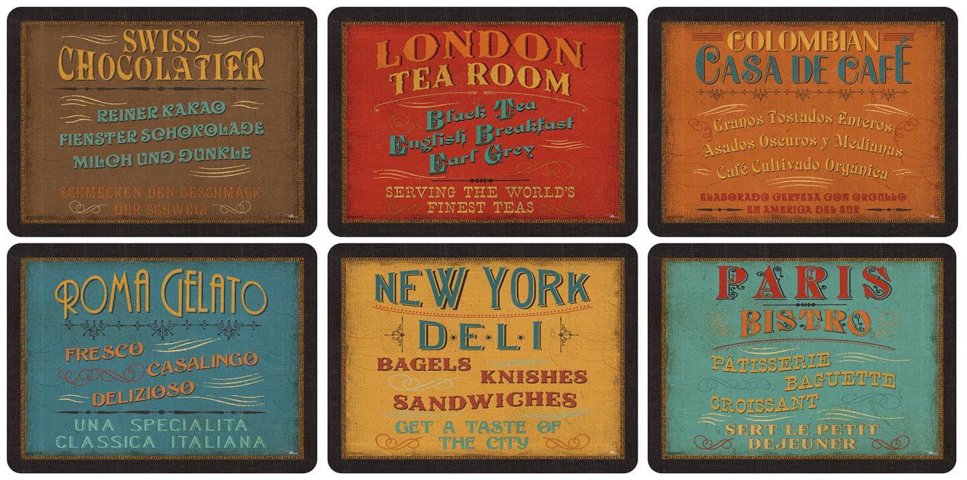 Portmeirion Home & Gifts Pimpernel Lunchtime Placemats, Set of 6, 30.5 x 23 cm, Duck Egg Blue