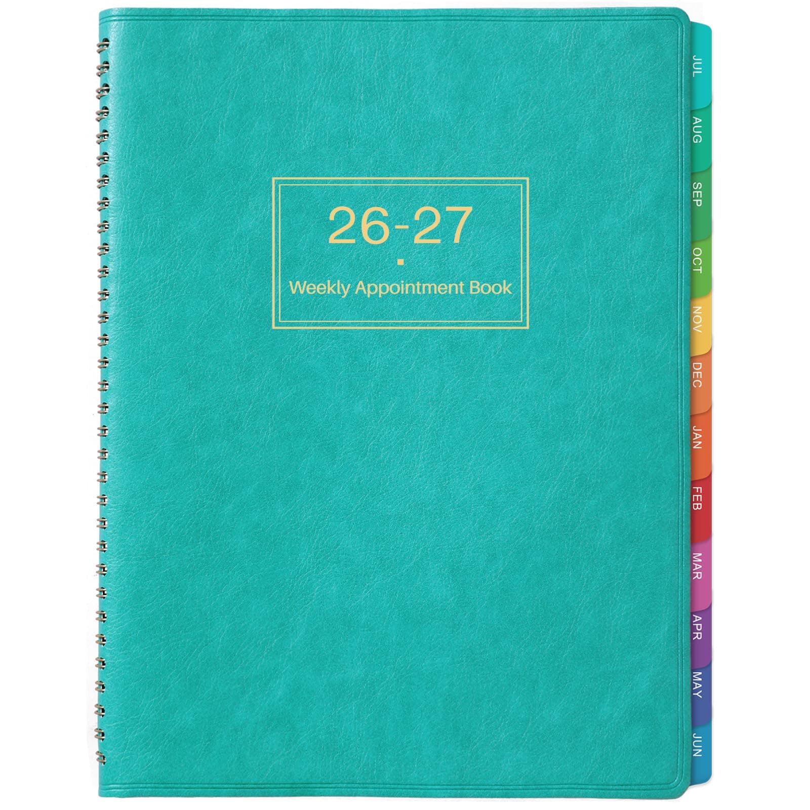 Weekly Appointment Book & Planner 2026-2027 - Large 2026-2027 Daily Hourly Planner, Jul. 2026 - Jun. 2027, 8.5" x 11", Appointment Book with 15-Minute Interval, Thick Paper, Pocket, Turquoise