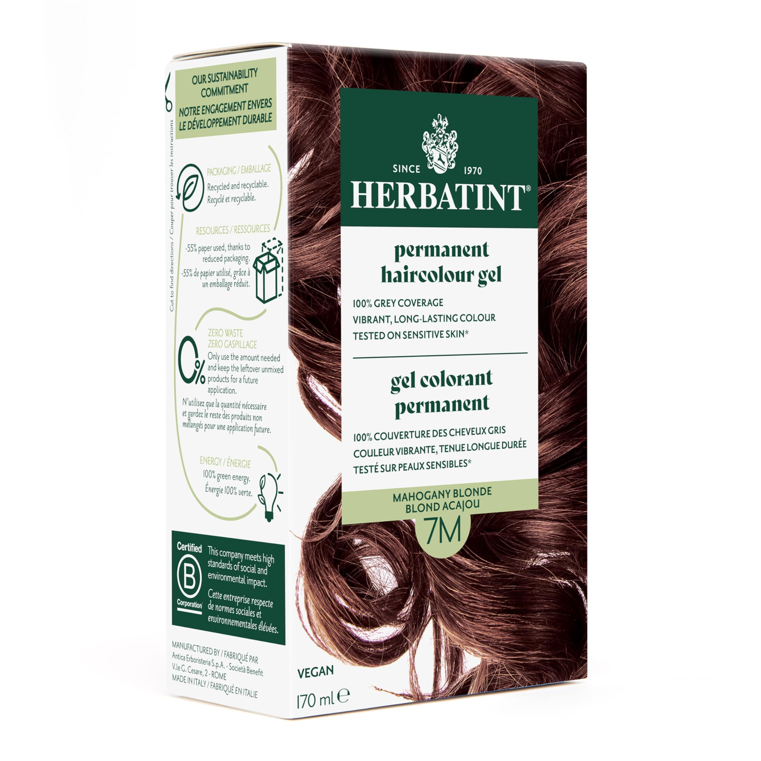 Herbatint Permanent Hair Color Gel 7M Mahogany Blonde 170mL