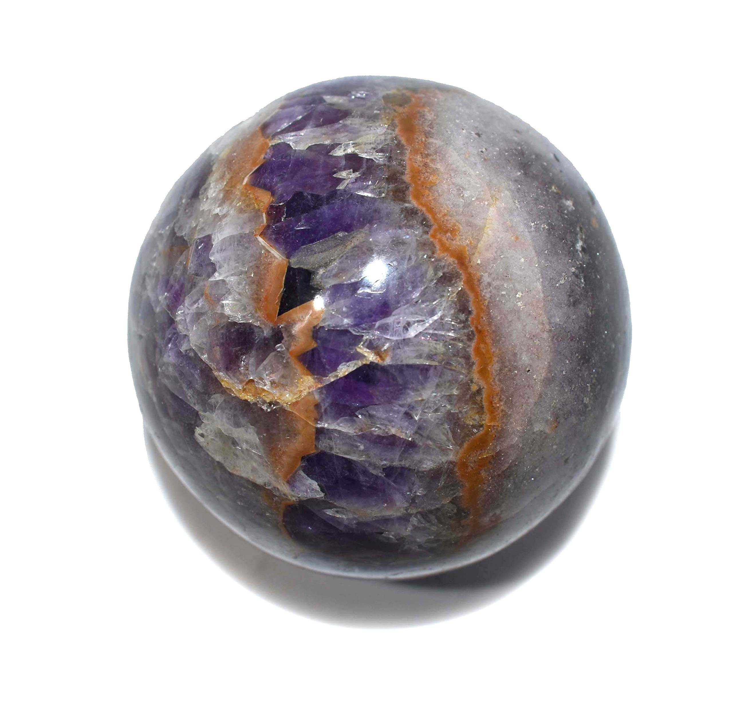Pyramid Tatva Sphere - Amethyst Indian Ball Size - (50 mm - 63 mm) 2-2.5 Inch Natural Chakra Balancing Crystal Healing Stone, standard, Crystal, Standard, Crystal