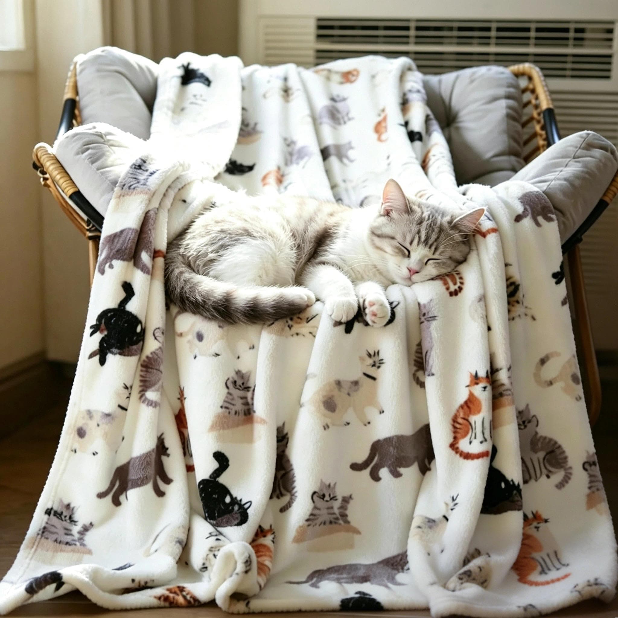 Flannel Super Soft Cat Blanket Throw for Pet Lovers
