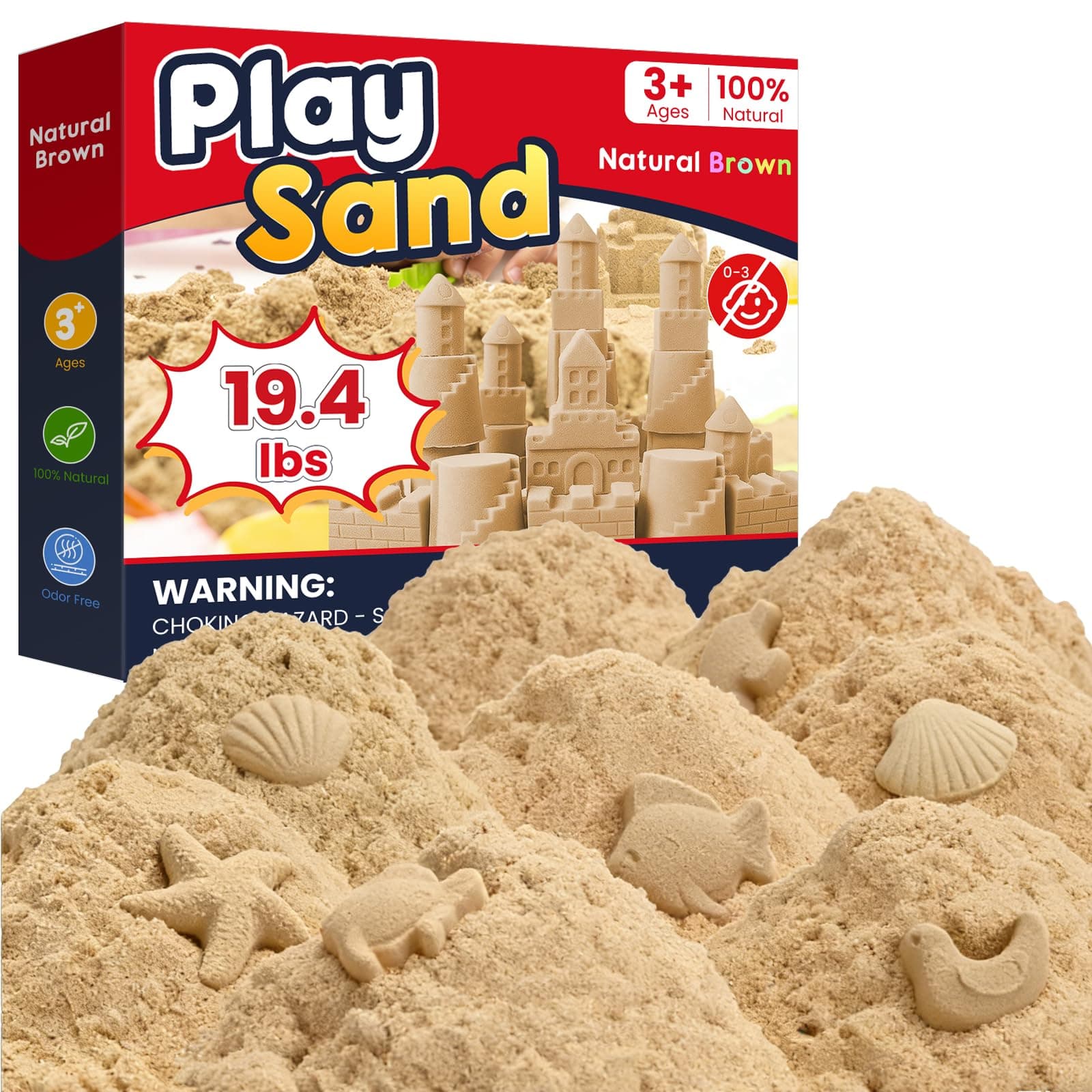 FURWEY 19.4lbs Play Sand, Natural Brown Sensory Sand