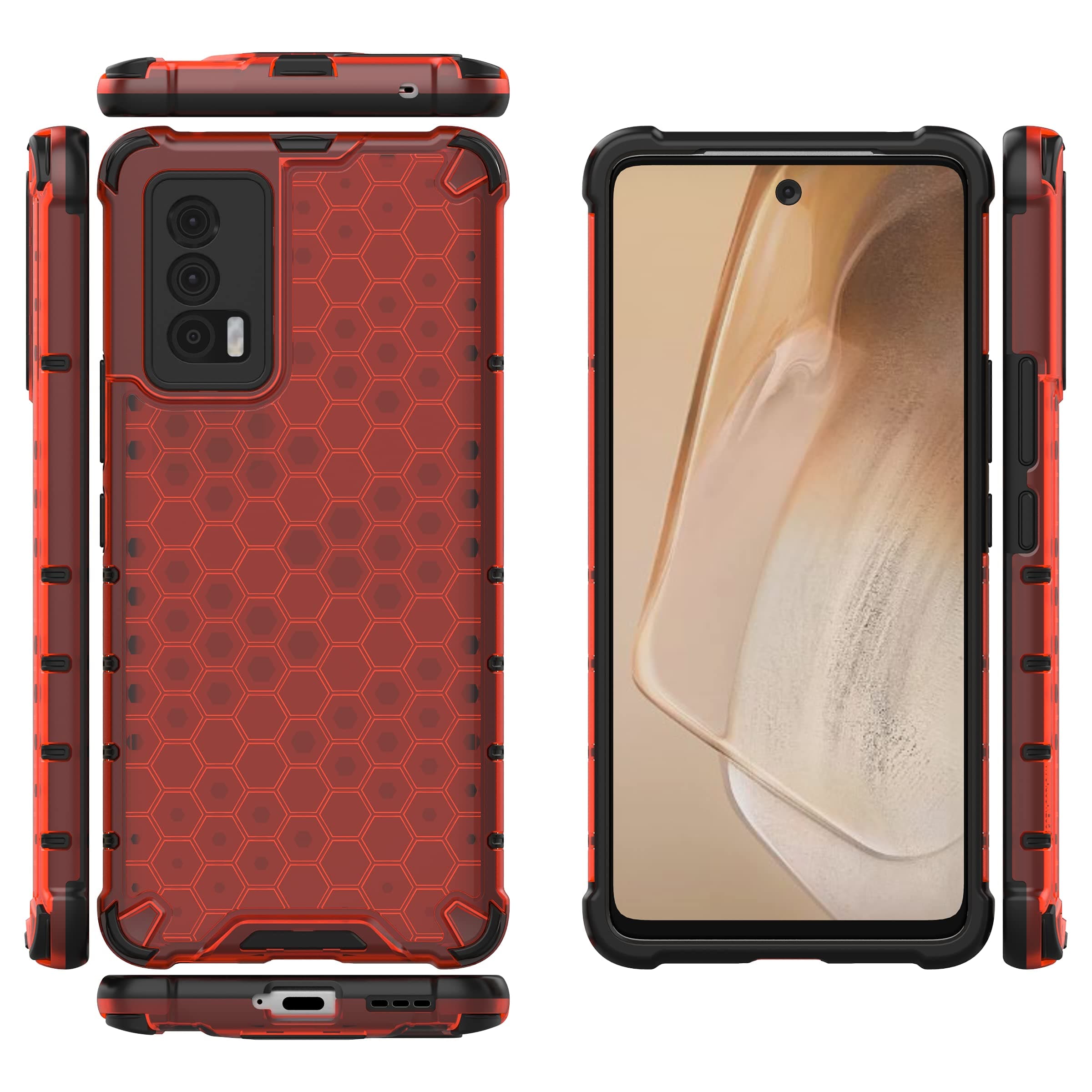 Jiajihua Compatible con Vivo iQOO Neo5 5G Funda,Compatible con Vivo iQOO 7 (India) 5G Protección de la cámara Anti-caída【PC+TPU】 2 en 1 Caso Red