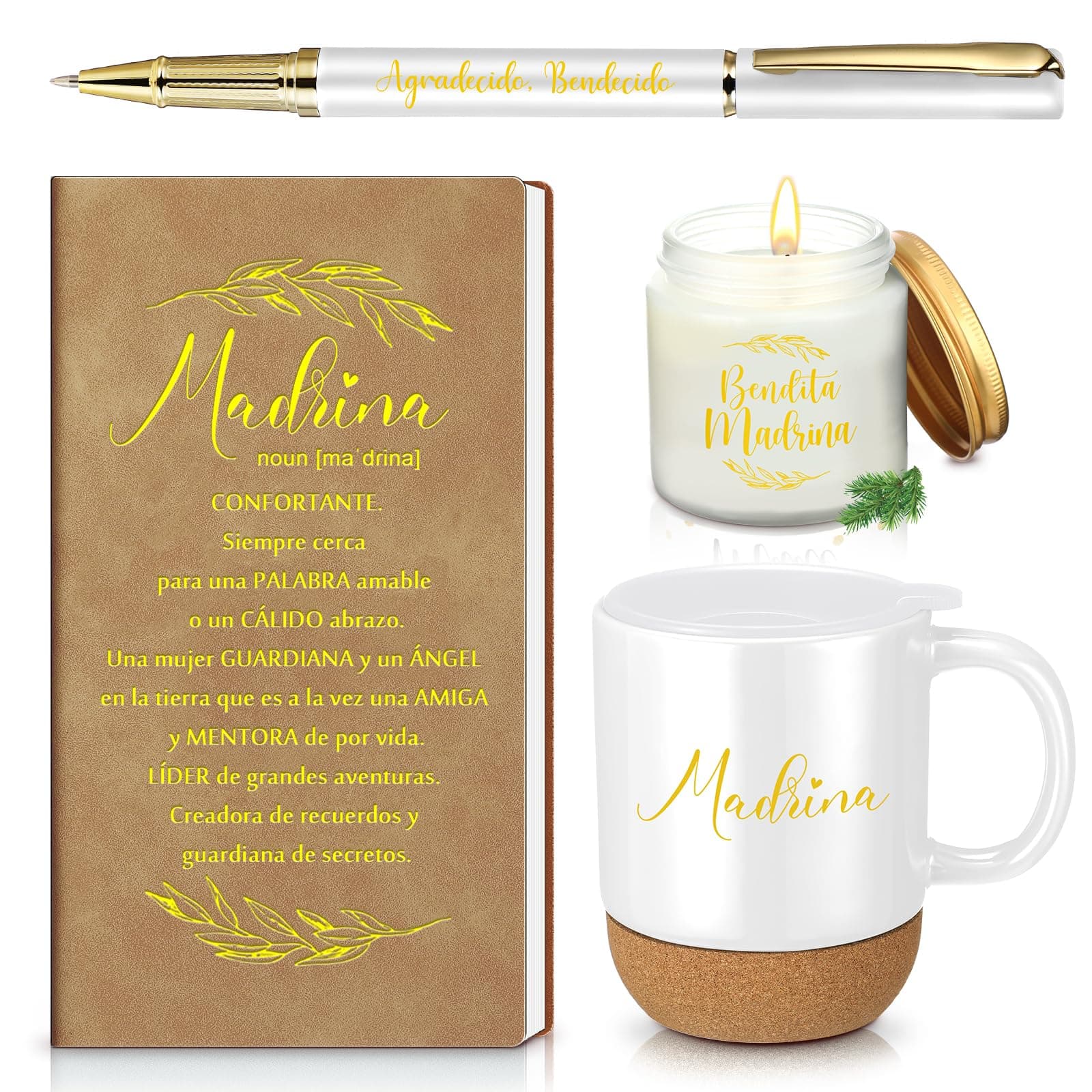 Hushee 4 Pcs Madrina Proposal Gifts for Women, Will You Be My Madrina from Godchild, Pregnancy Announcement Gifts for God Mother, Godmom, Godparents Regalos Para Padrinos De Bautizo
