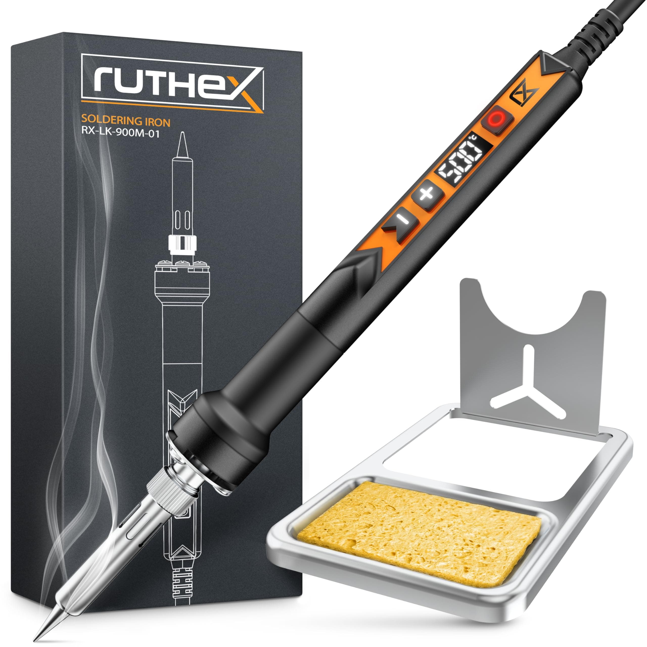 ruthex 900M Lötkolben 90W mit LED-Display temperaturregelbar 150–500 °C